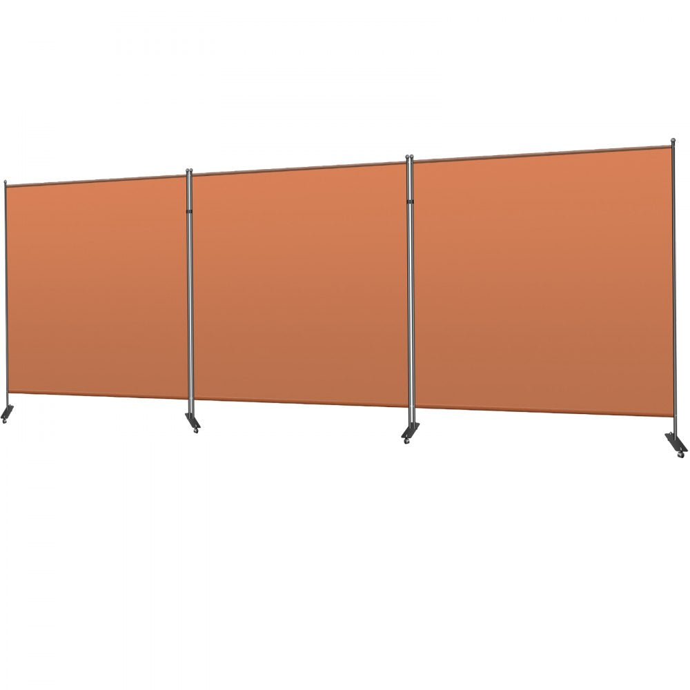 VEVOR Office Partition Room Divider Wall 216"x72" 3-Panel Office Divider Orange