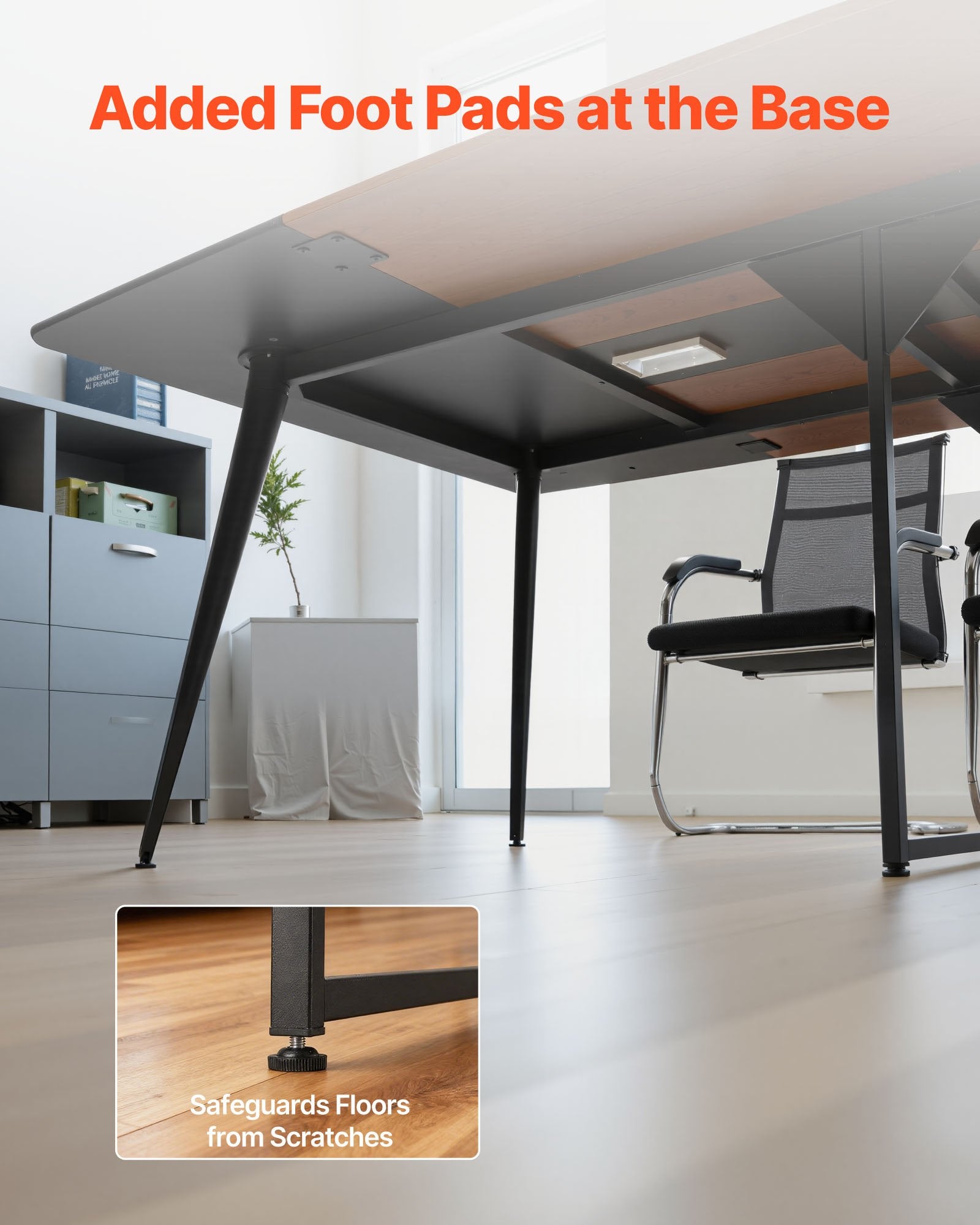 8 ft Boat Shaped Conference Table for 10, Modern Meeting Desk with Metal Legs, Easy Assembly, Office, Boardroom, Conference Room Furniture