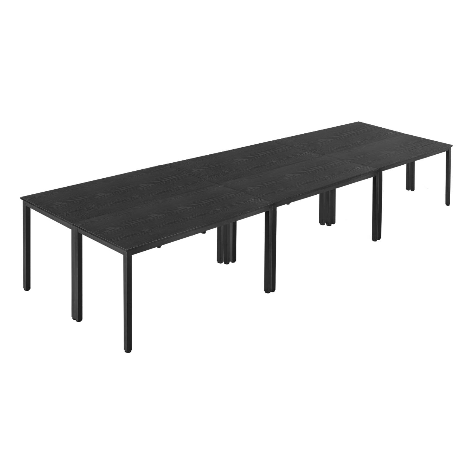 Flexible 6-Piece Conference Table Set for 16 - Modern Rectangle Meeting Desk with Metal Legs, Easy Assembly, Office & Conference Room Use