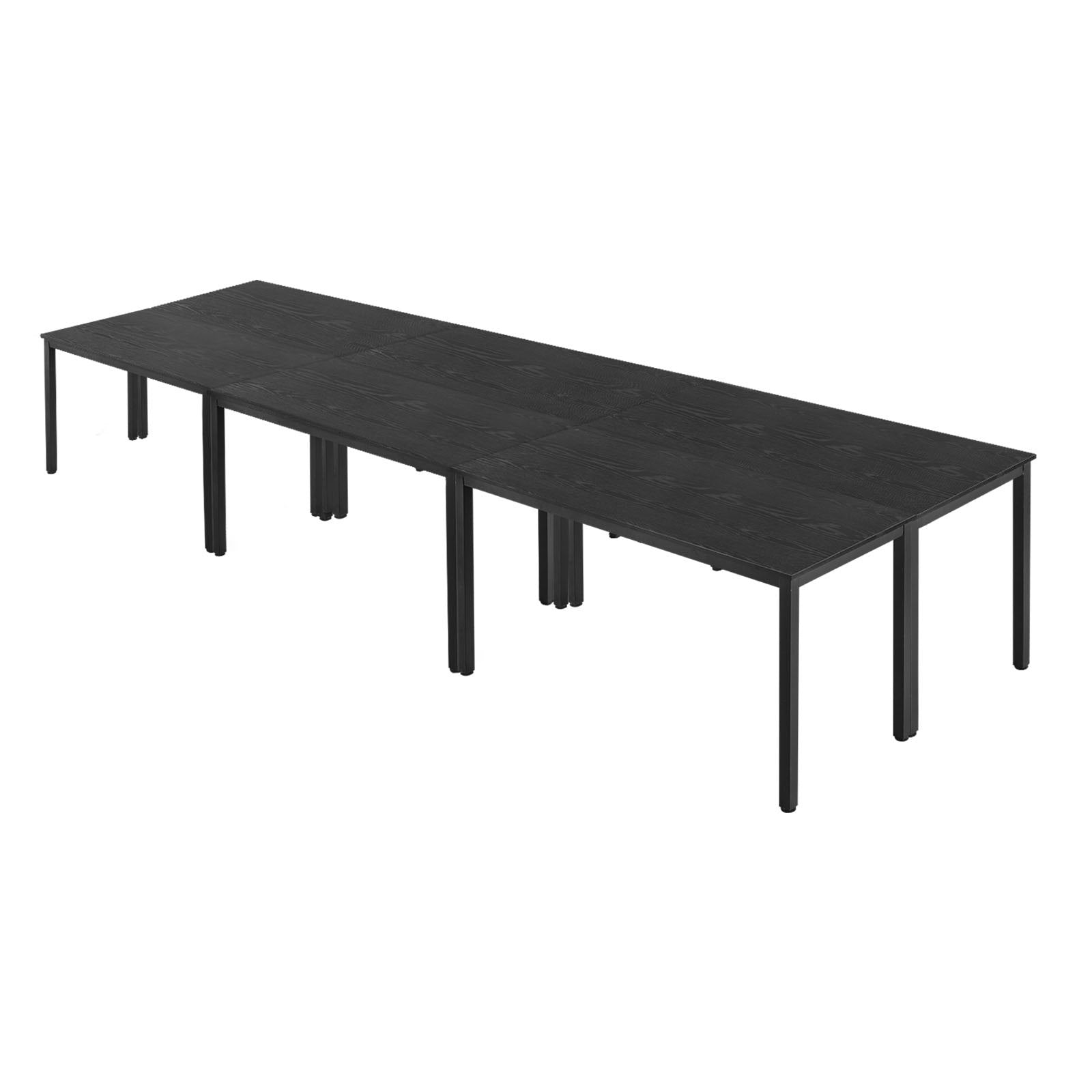 Flexible 6-Piece Conference Table Set for 16 - Modern Rectangle Meeting Desk with Metal Legs, Easy Assembly, Office & Conference Room Use