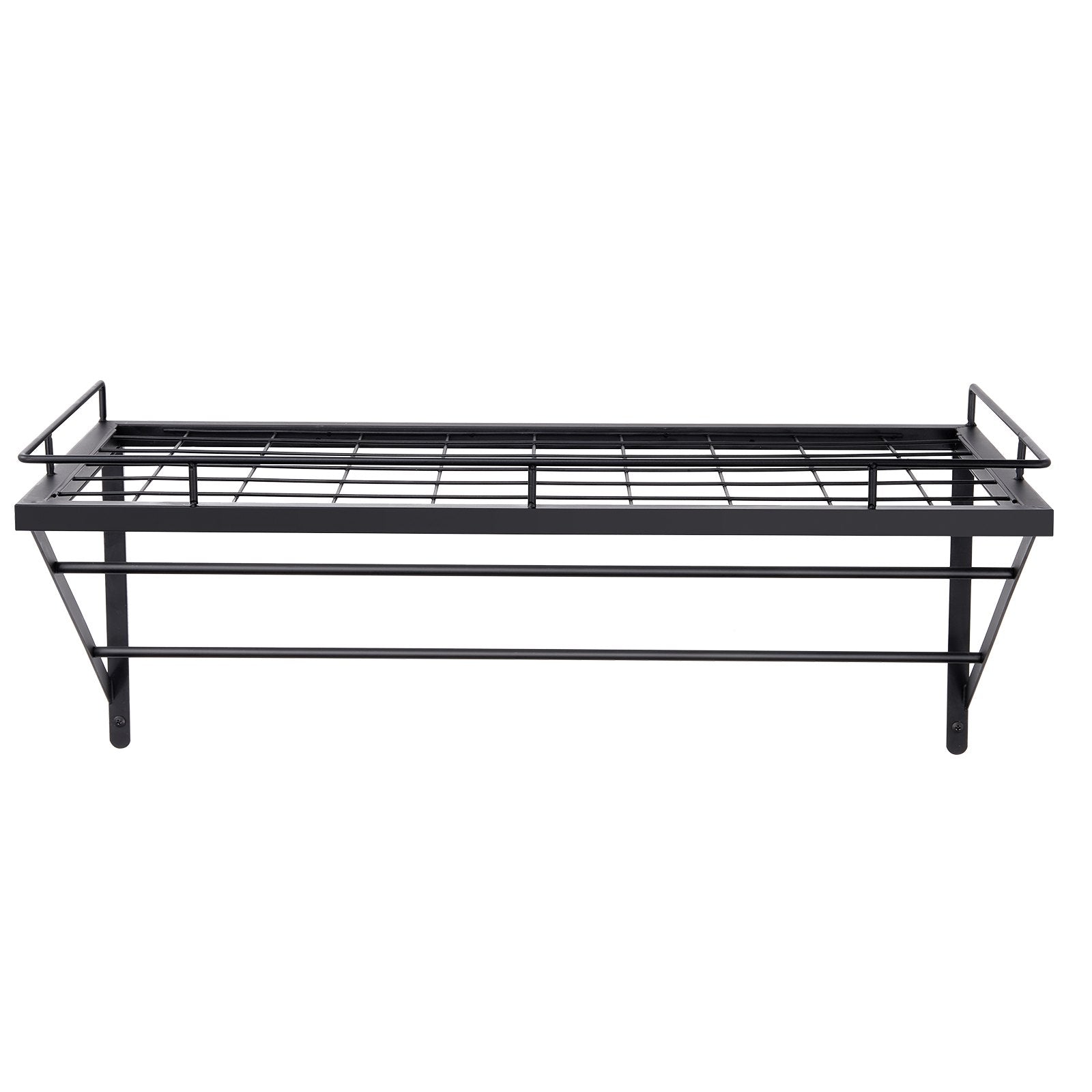 24-Inch Wall Mounted Pot Rack with 12 S Hooks, Heavy Duty 55 lbs Load Capacity for Kitchen Cookware, Utensils, and Pans Hanging Storage
