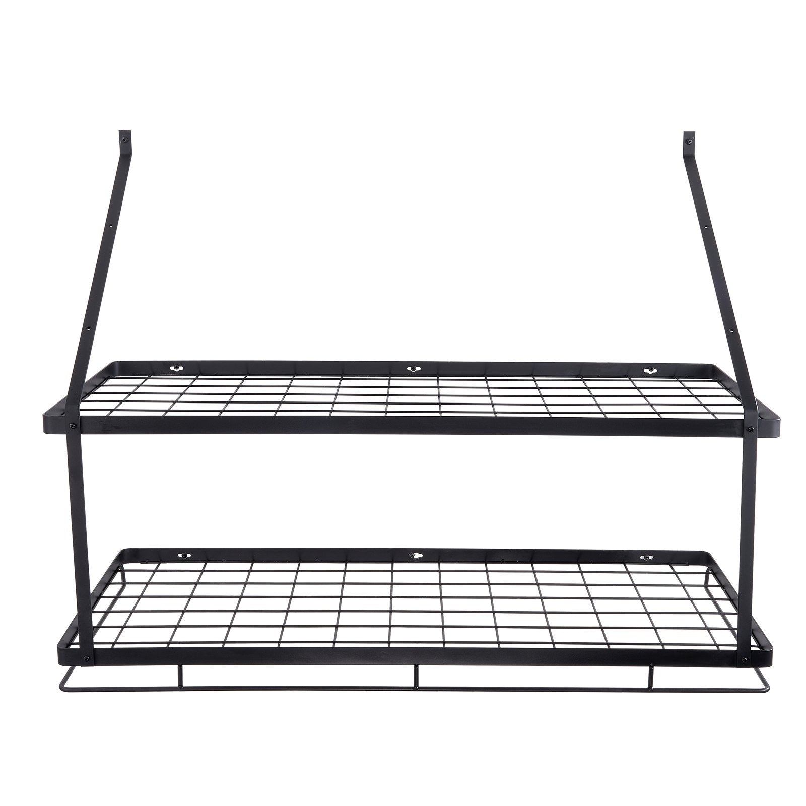 30" Wall Mounted Pot Rack with 12 S Hooks, Heavy-Duty Carbon Steel Hanger for Pans, Utensils, Cookware - 55 lbs Capacity, Easy Install