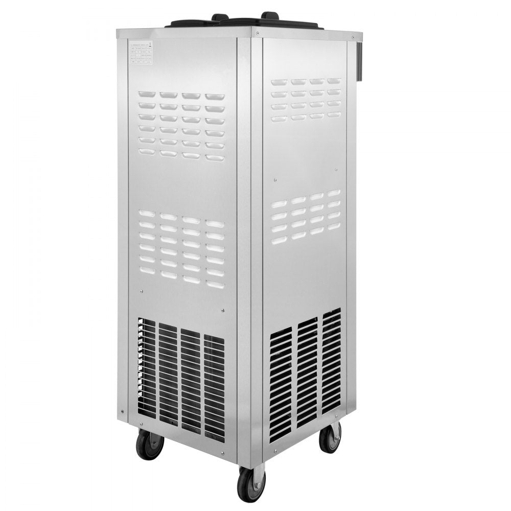 VEVOR 2200W Commercial Soft Ice Cream Machine 3 Flavors 5.3 to 7.4Gallons per Hour Auto Clean LED Panel Perfect for Restaurants Snack Bar supermarkets