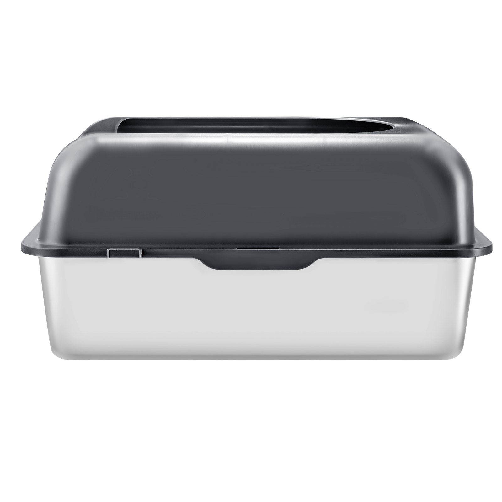 XL Stainless Steel Cat Litter Box with Scoop, Deep Pan, High Sides, Odor-Free, Easy Clean for Large Cats, Enclosed & Spacious