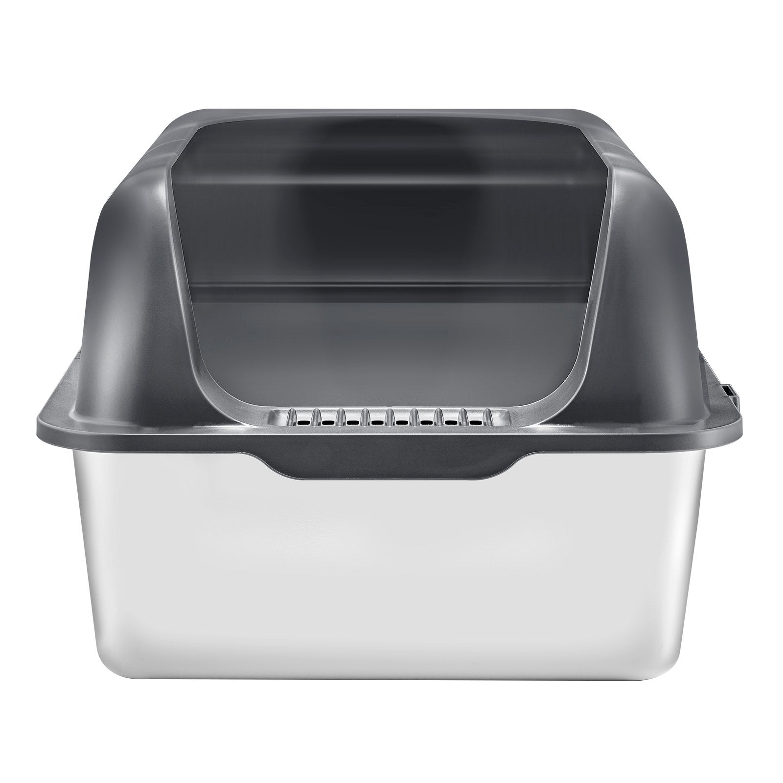 XL Stainless Steel Cat Litter Box with Scoop, Deep Pan, High Sides, Odor-Free, Easy Clean for Large Cats, Enclosed & Spacious