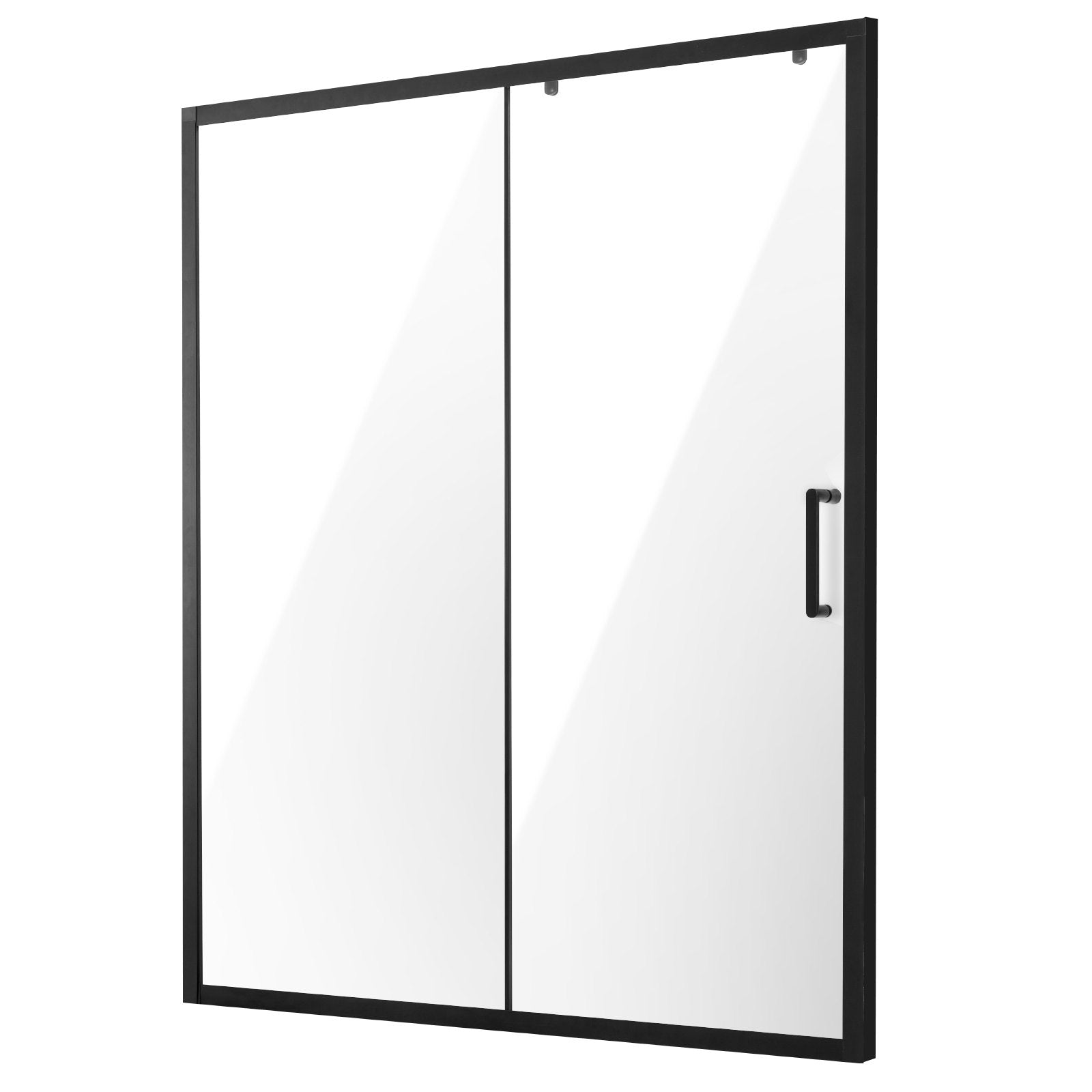 Elegant Semi-Frameless Matte Black Shower Door, 59"x70" with Clear Tempered Glass, Waterproof, Shatterproof, Stainproof, Stainless Steel Hardware
