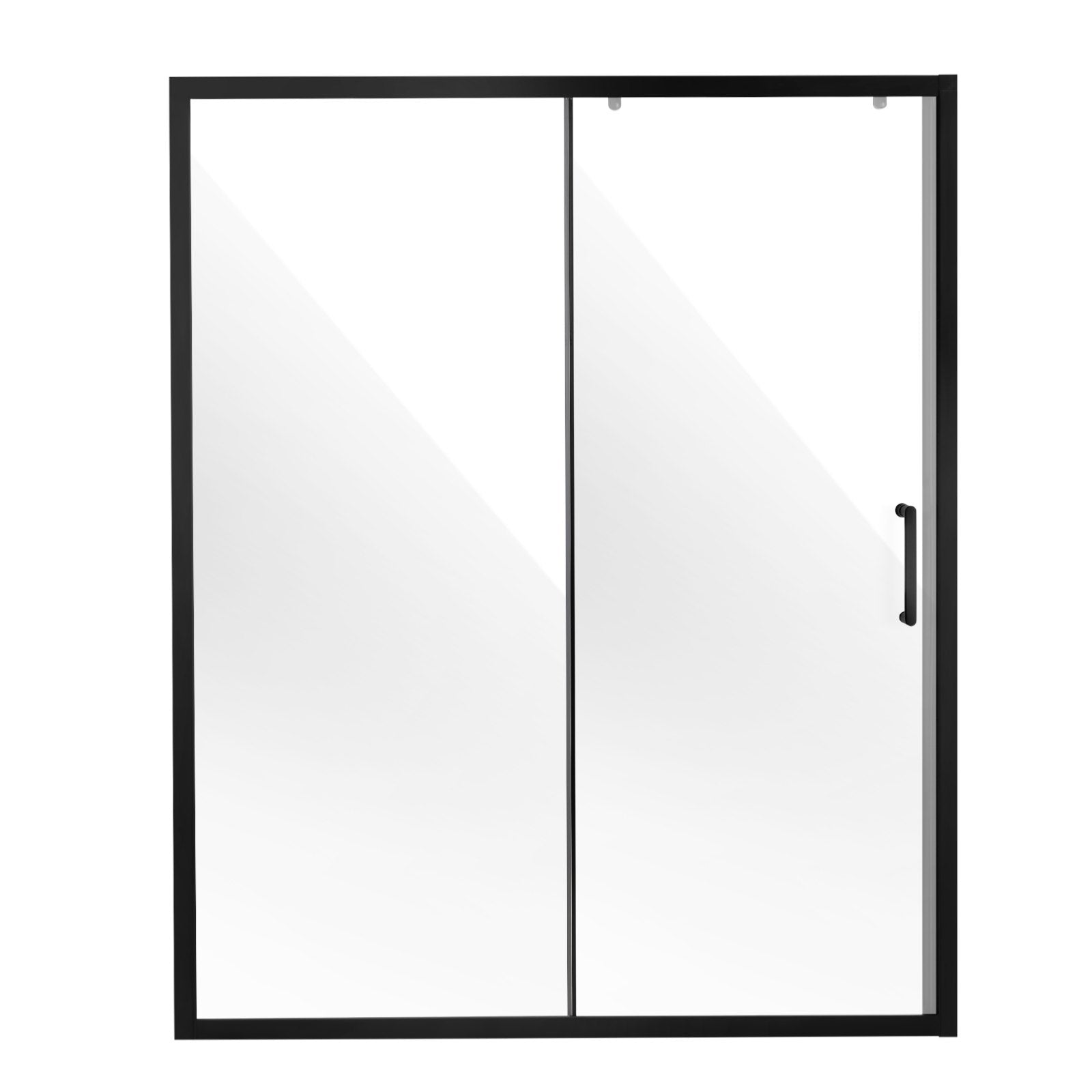 Elegant Semi-Frameless Matte Black Shower Door, 59"x70" with Clear Tempered Glass, Waterproof, Shatterproof, Stainproof, Stainless Steel Hardware