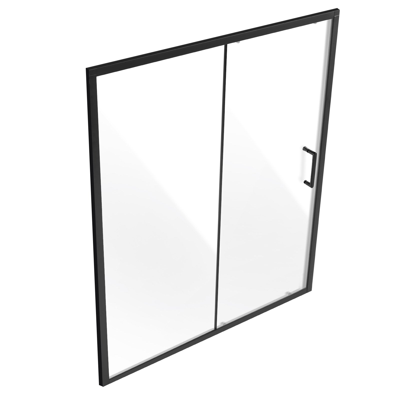 Elegant Semi-Frameless Matte Black Shower Door, 59"x70" with Clear Tempered Glass, Waterproof, Shatterproof, Stainproof, Stainless Steel Hardware