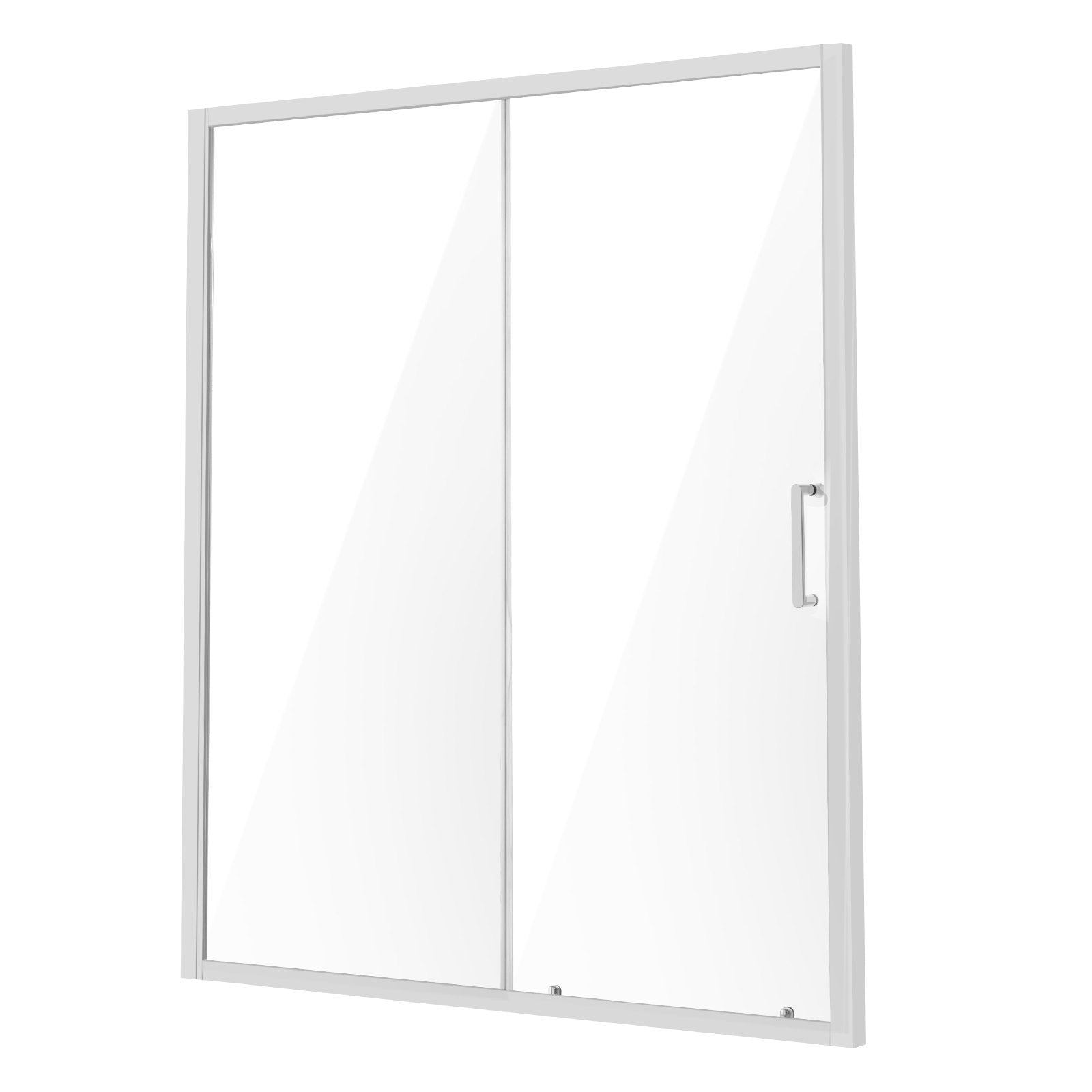 Chrome Semi-Frameless Shower Door with Clear Tempered Glass, Shatterproof and Waterproof, Sliding Design, Stainless Steel Hardware, 57.7-59 W x 70 H In, Modern Bathroom Upgrade