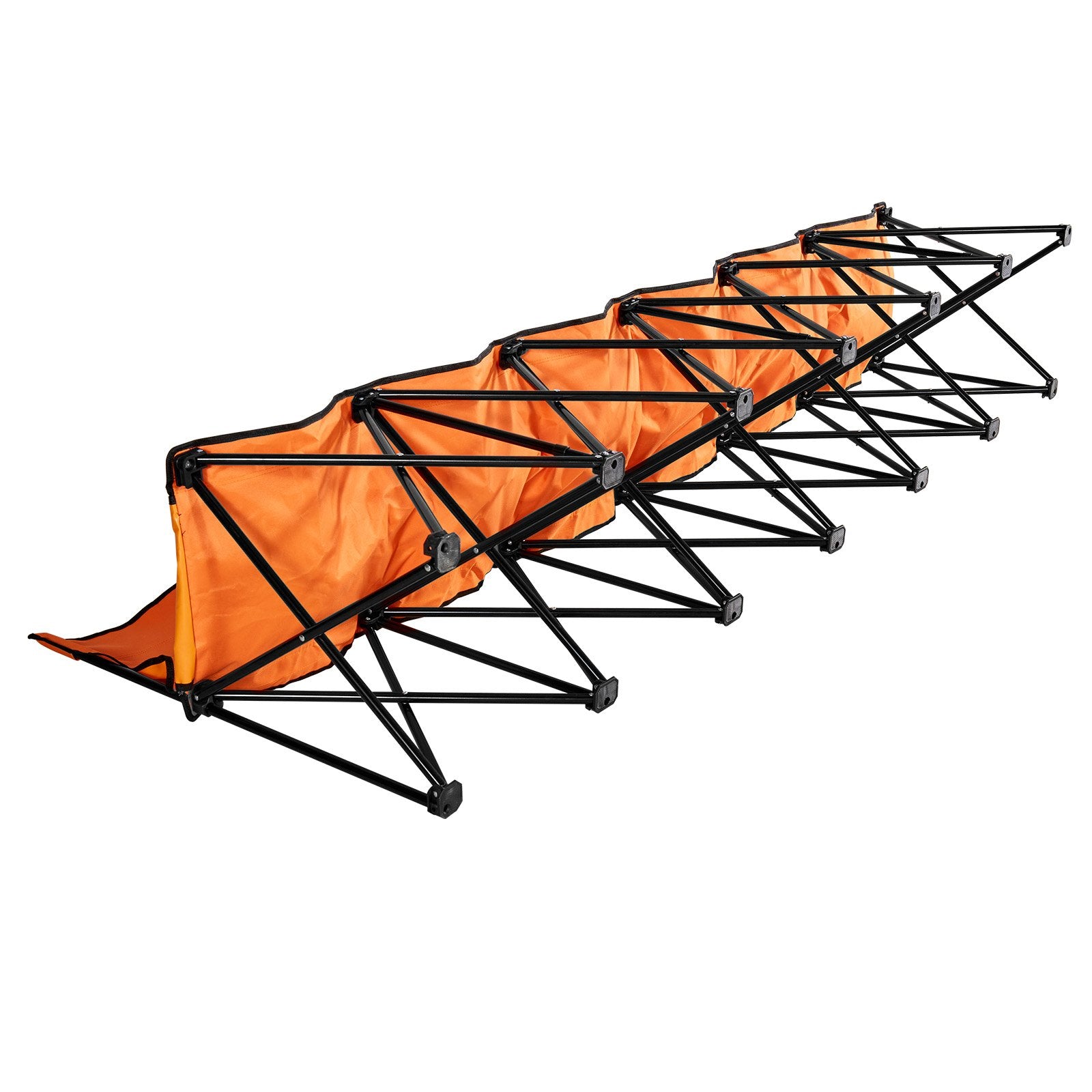 6-Seat Portable Folding Bench with Backrest and Side Pockets, Lightweight Soccer Sideline Seating for Outdoor Sports, Camping, Orange
