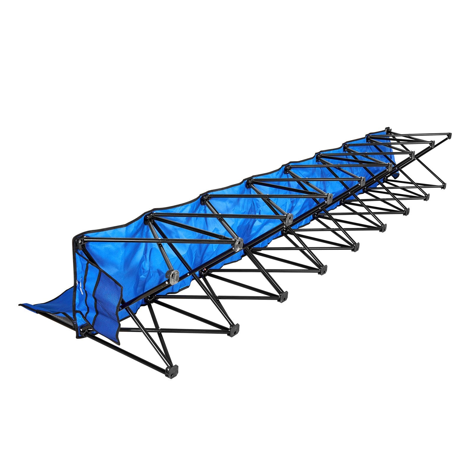 8-Seat Portable Folding Bench with Backrest & Side Pockets, Lightweight for Soccer, Football, Baseball, Camping, Outdoor Events - Blue, Easy Storage & Carry Bag Included