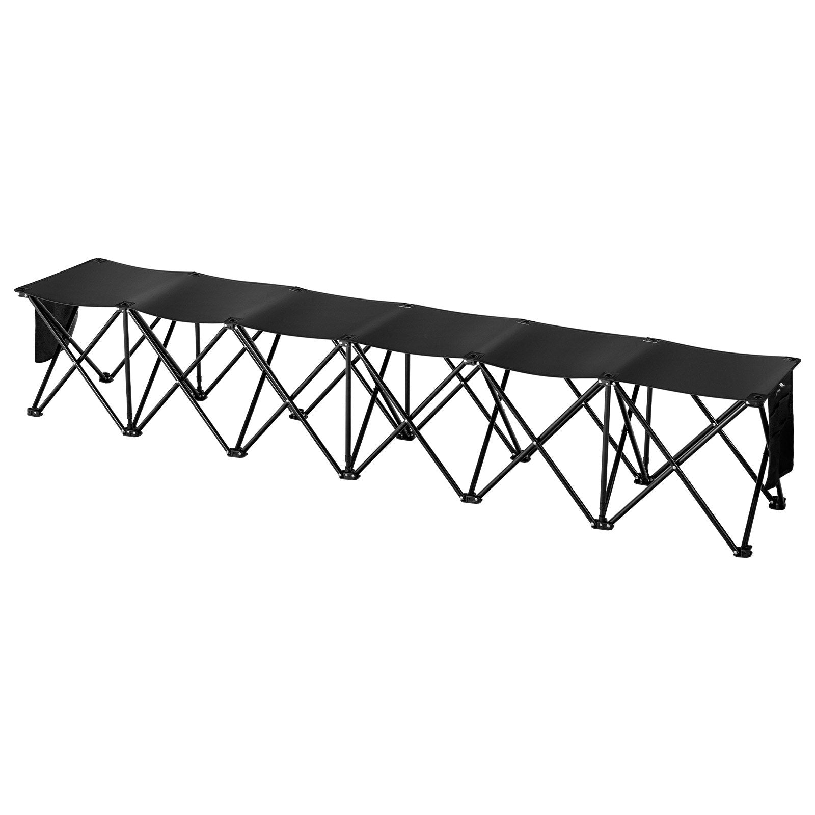 6-Seat Portable Folding Sports Bench with Side Pockets & Carry Bag, Lightweight 600D Oxford Fabric for Soccer, Football, Baseball, Camping & Outdoor Events