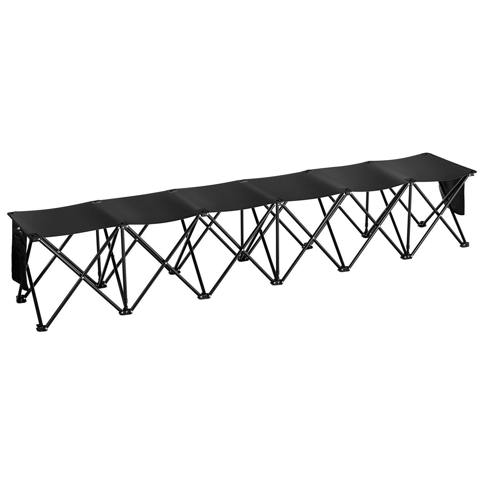6-Seat Portable Folding Sports Bench with Side Pockets & Carry Bag, Lightweight 600D Oxford Fabric for Soccer, Football, Baseball, Camping & Outdoor Events