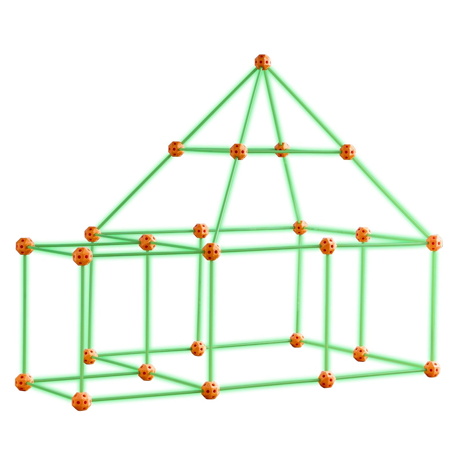 Glow in The Dark Fort Building Kit for Kids - 85PCS STEM Toys, Creative Indoor Outdoor Play Set for Ages 4-8, Includes 55 Rods & 30 Balls
