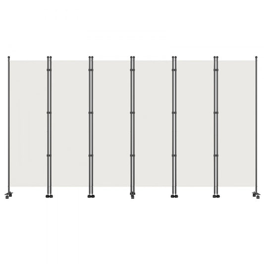 VEVOR 6 Panel Room Divider, 6 FT Tall, Freestanding & Folding Privacy Screen w/ Swivel Casters & Aluminum Alloy Frame, Oxford Bag Included, Room Partition for Office Home, 121" W x 14" D x 73"H, White
