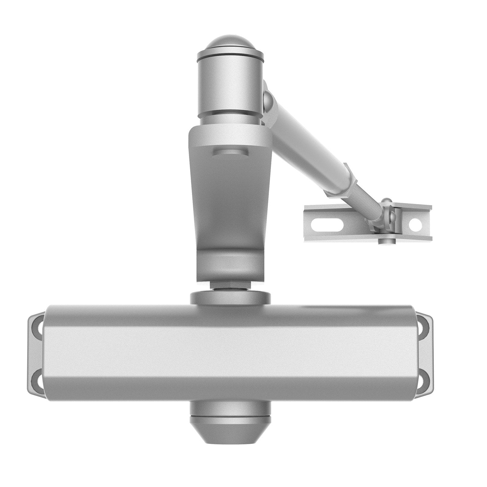 Automatic Adjustable Door Closer for Commercial & Residential Use - Heavy Duty Hydraulic Buffer, Easy Install, Supports 187 Lbs, Silver Finish