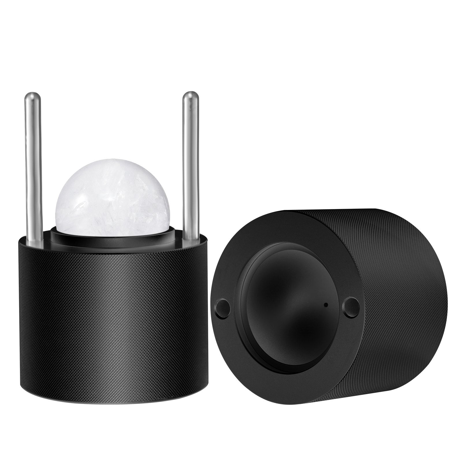 Aviation Aluminum Ice Ball Press Kit - Create 2.4" Ice Spheres for Whiskey, Cocktails with Mold, Mat, Tong, Drip Tray & Glass