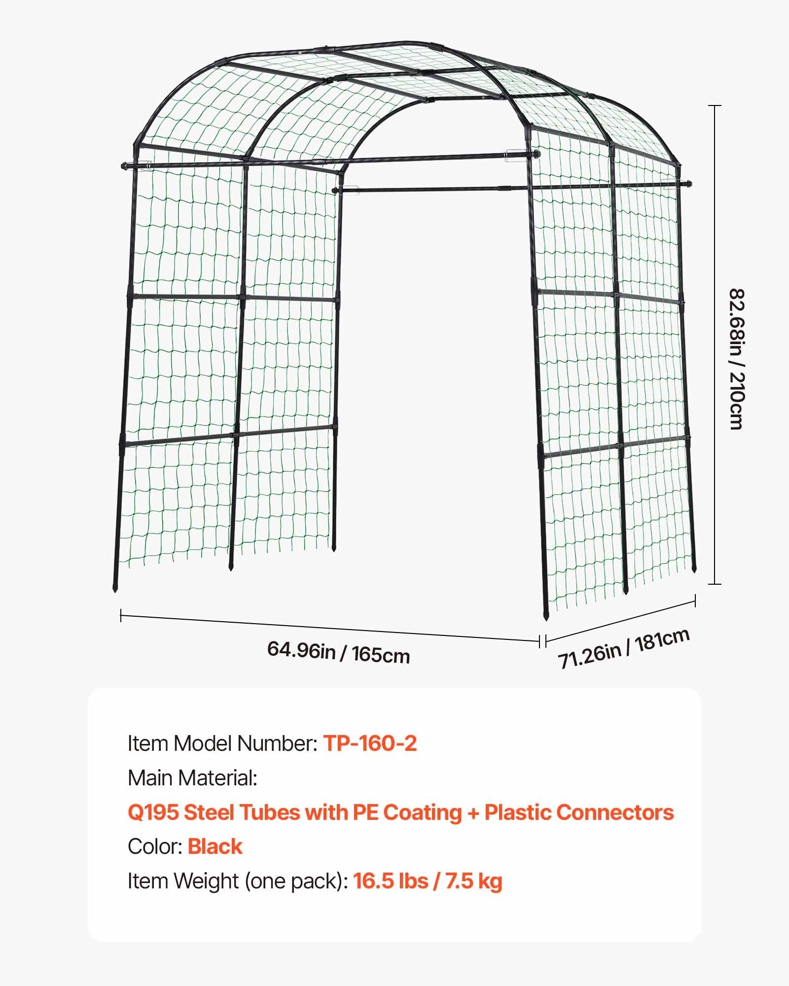 Sturdy U-Shape Garden Trellis for Raised Beds - Metal Arch Plant Support for Climbing Vines, Peas, Beans, Zucchini, Tomato, Squash, & Flowers