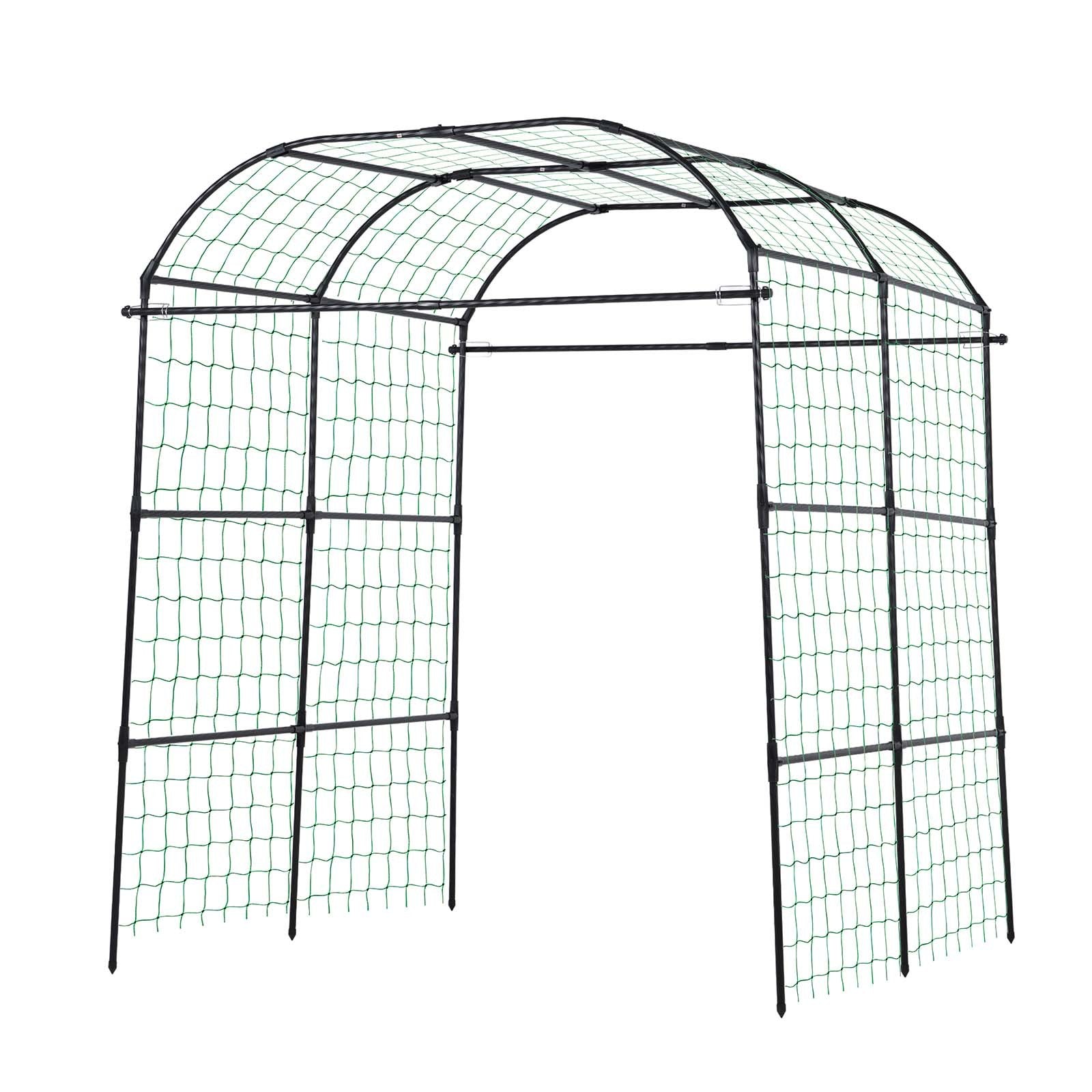 Sturdy U-Shape Garden Trellis for Raised Beds - Metal Arch Plant Support for Climbing Vines, Peas, Beans, Zucchini, Tomato, Squash, & Flowers