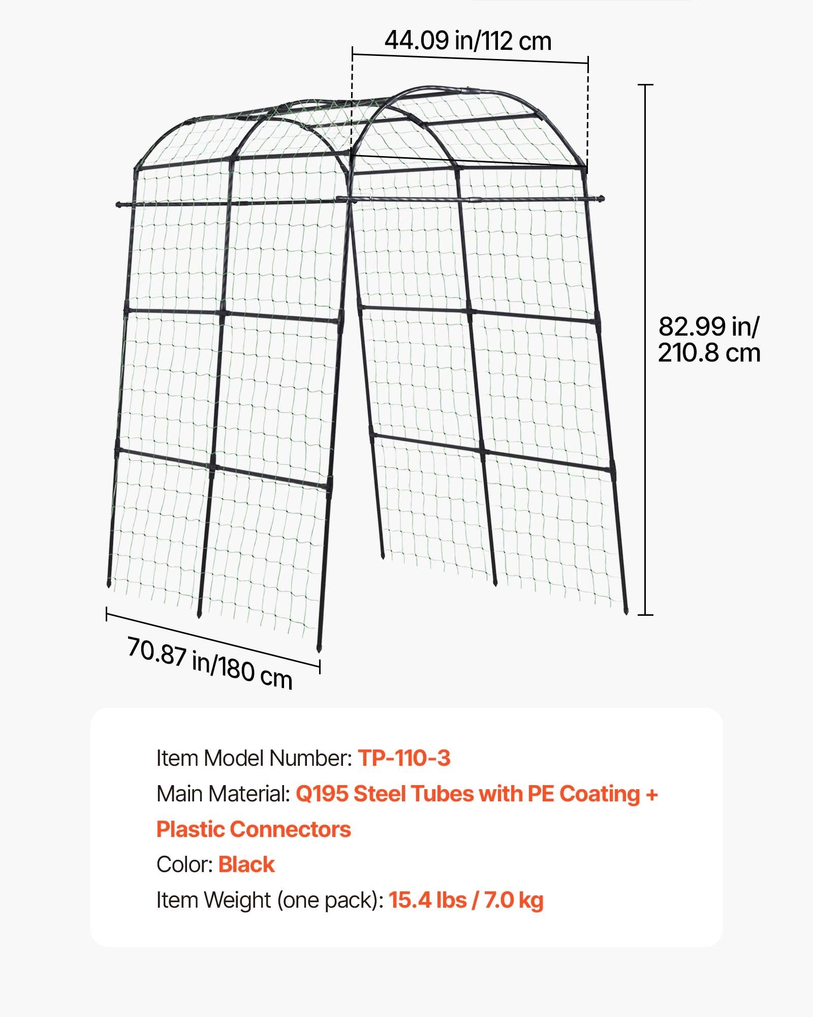 U-Shape Metal Garden Trellis for Raised Beds - Arch Plant Support for Cucumbers, Climbing Vines, Peas, Beans, Zucchini, Tomatoes, and More