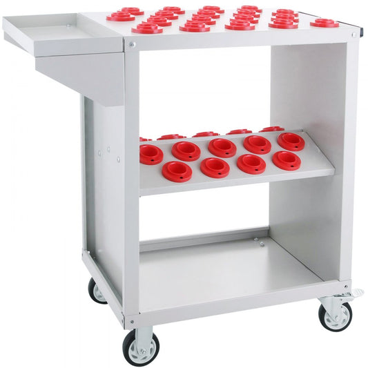 Mobile BT40 CNC Tooling Trolley with White Finish for Efficient Tool Organization