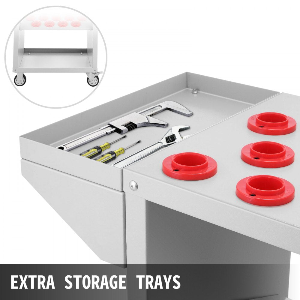 Mobile BT40 CNC Tooling Trolley with White Finish for Efficient Tool Organization