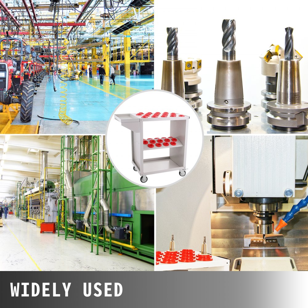 Mobile BT40 CNC Tooling Trolley with White Finish for Efficient Tool Organization