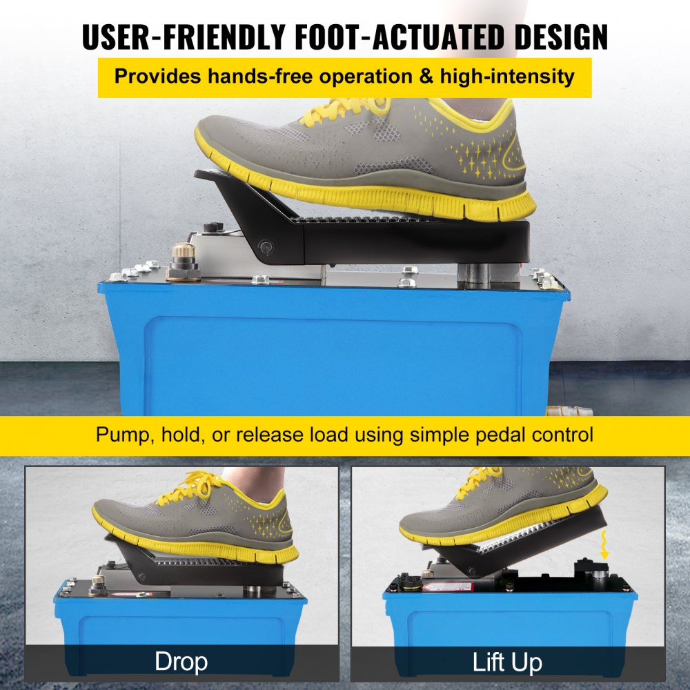 Air Hydraulic Pump Power Pack Unit 10,000 PSI 103 In 3Cap