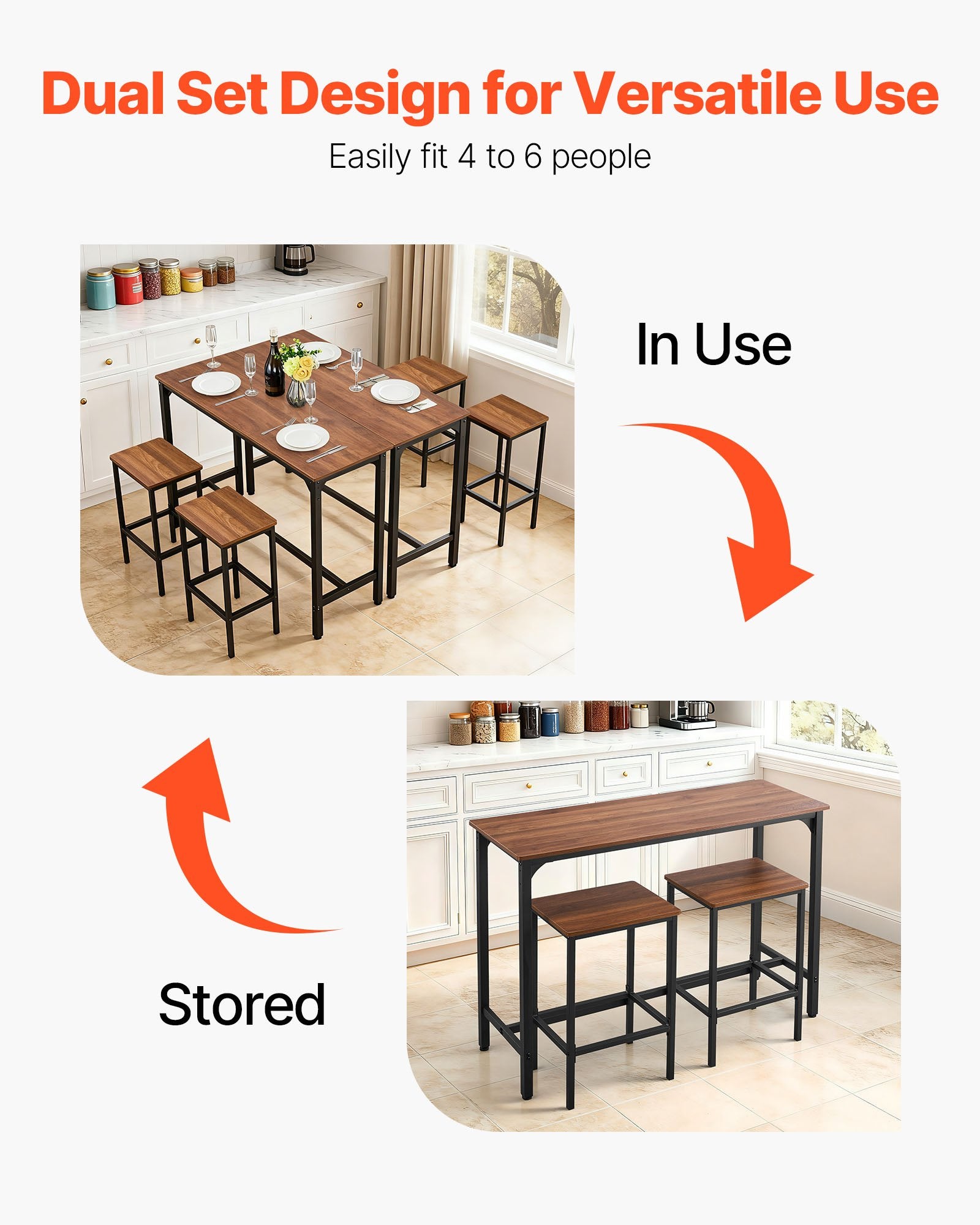 Rustic Brown 3-Piece Bar Table Set with Stools, Rounded Edge Design - Perfect for Office, Breakfast Nook, Mini Bars, Water-Resistant