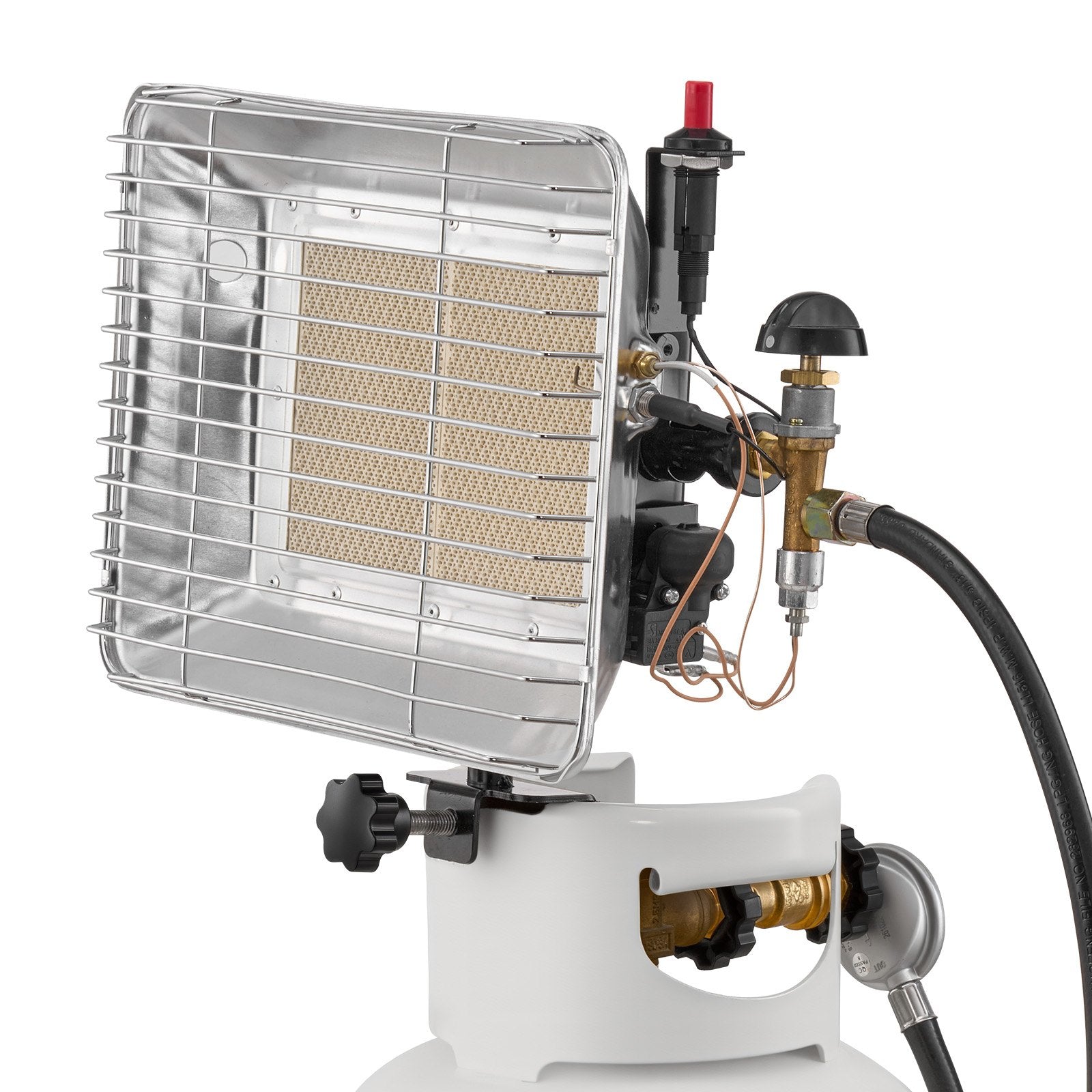 Enhanced 13000 BTU Propane Tank Top Heater - 180° Infrared Radiant Heat, Adjustable for Ice Fishing, Hunting, Outdoor Work, Portable & Durable