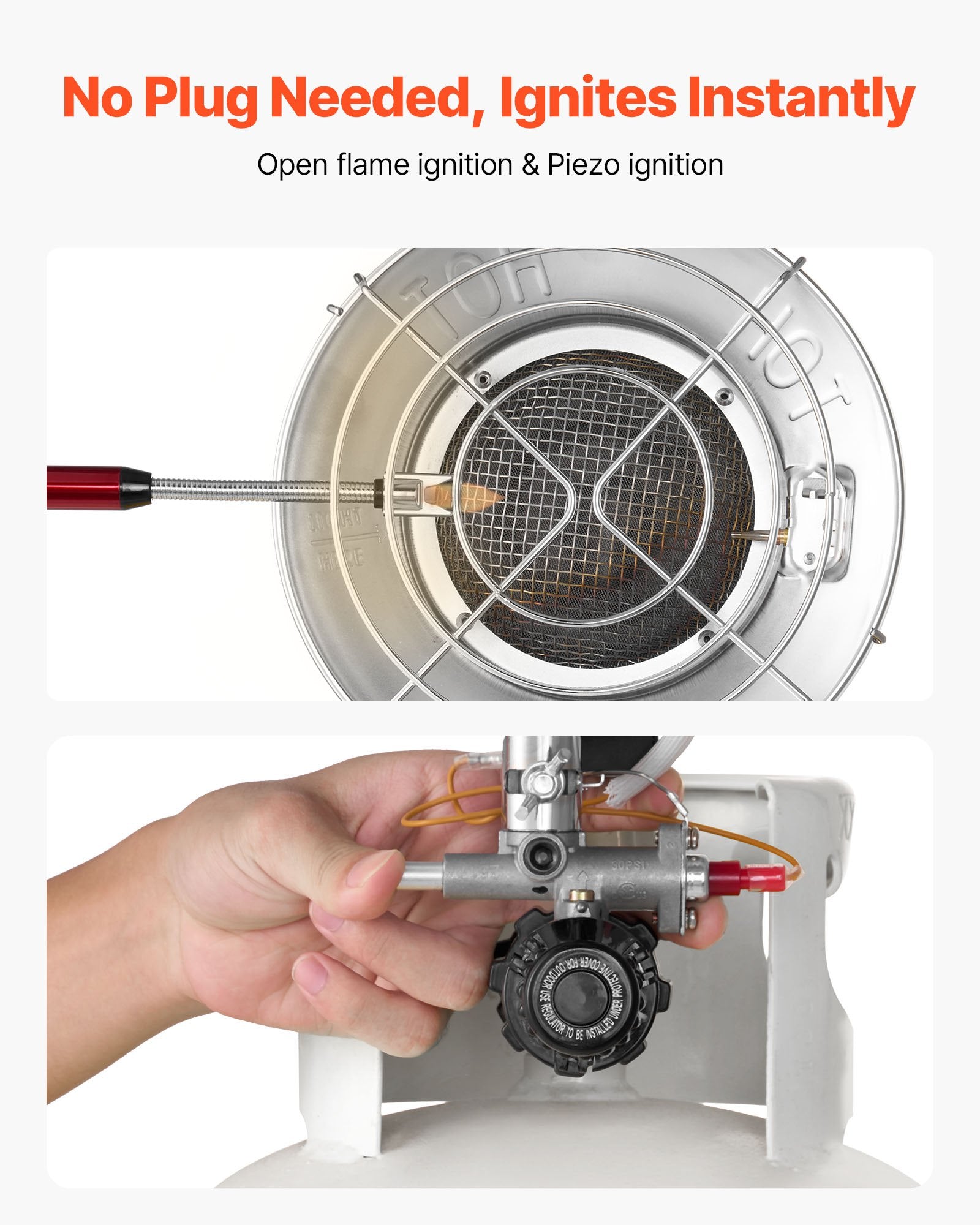 Efficient 15000 BTU Propane Tank Top Heater, 180-Degree Infrared Radiant Heat, Adjustable Temperature for Outdoor Activities