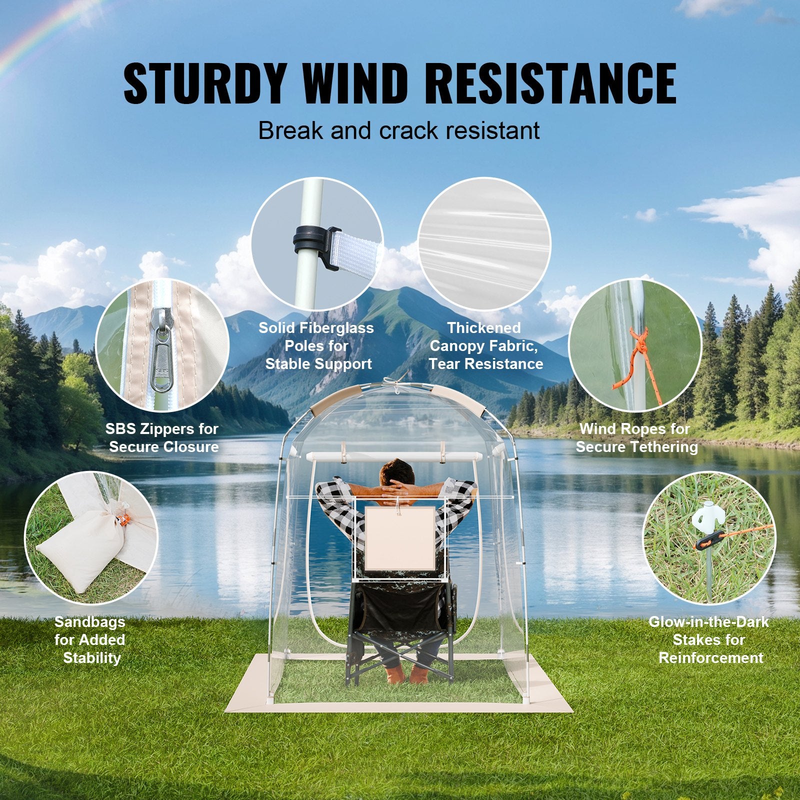 Compact Sports Tent for One: Instant Weatherproof Shelter with Clear View for Soccer, Football, Softball, Parades, and Fishing Adventures
