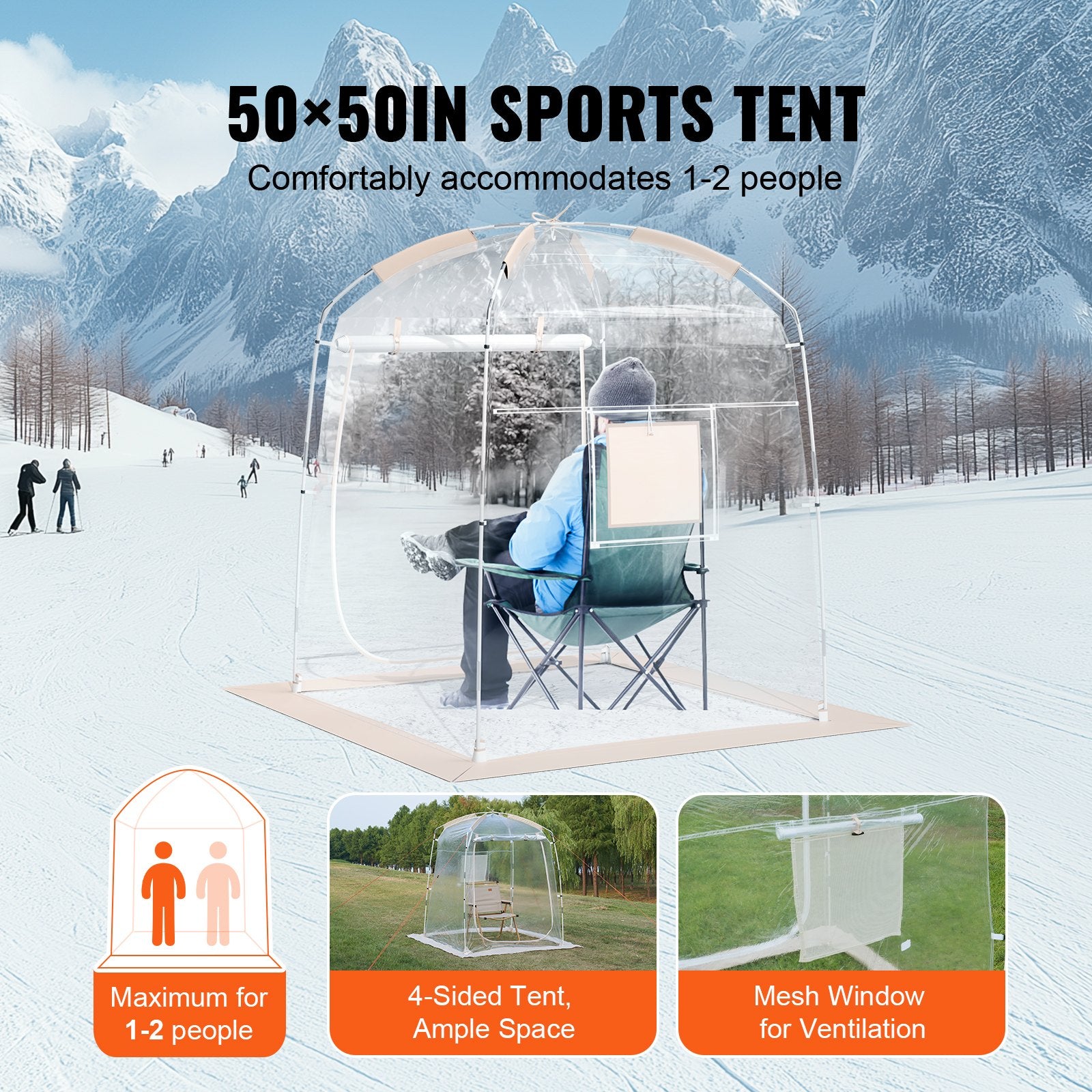 Compact Sports Tent for One: Instant Weatherproof Shelter with Clear View for Soccer, Football, Softball, Parades, and Fishing Adventures