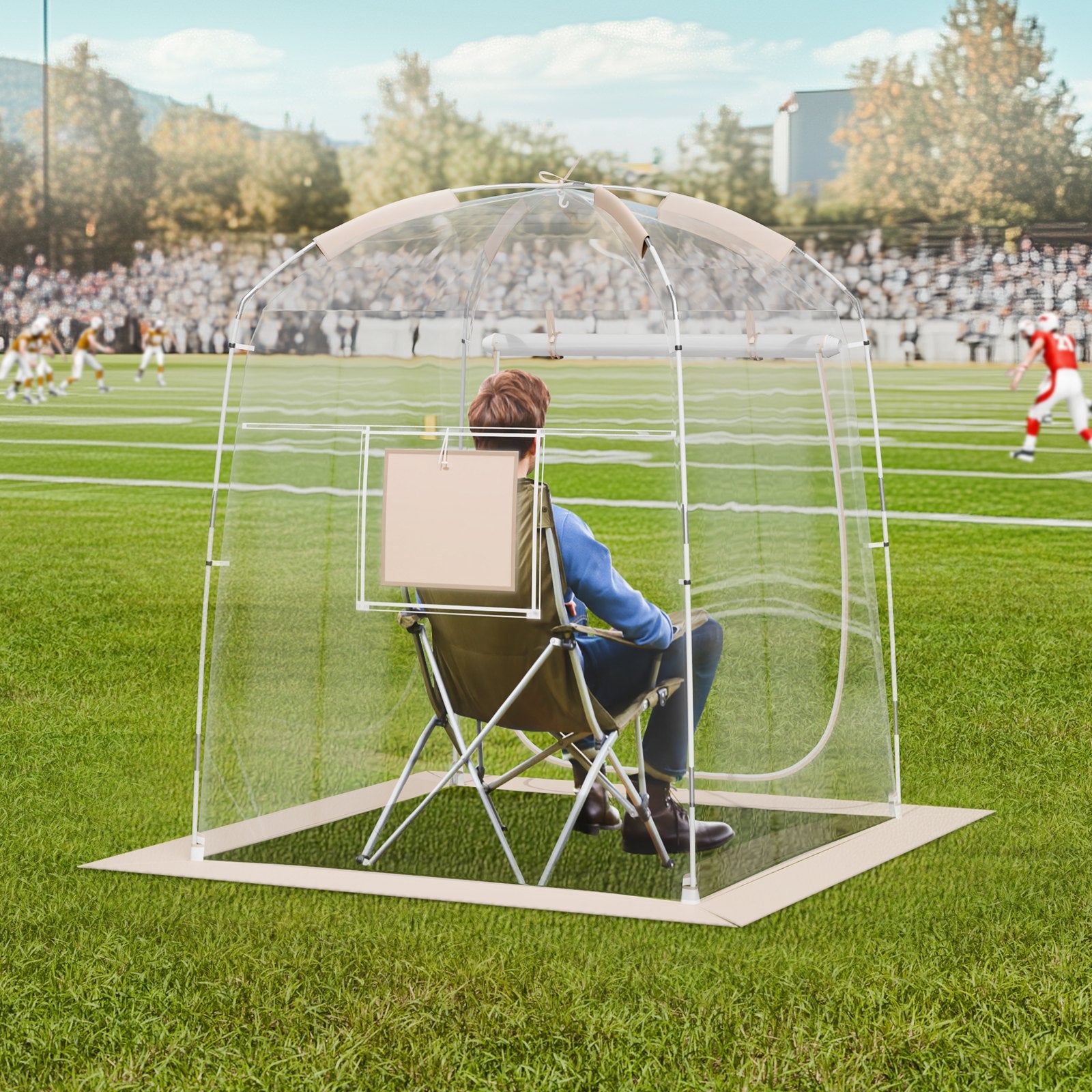 Compact Sports Tent for One: Instant Weatherproof Shelter with Clear View for Soccer, Football, Softball, Parades, and Fishing Adventures