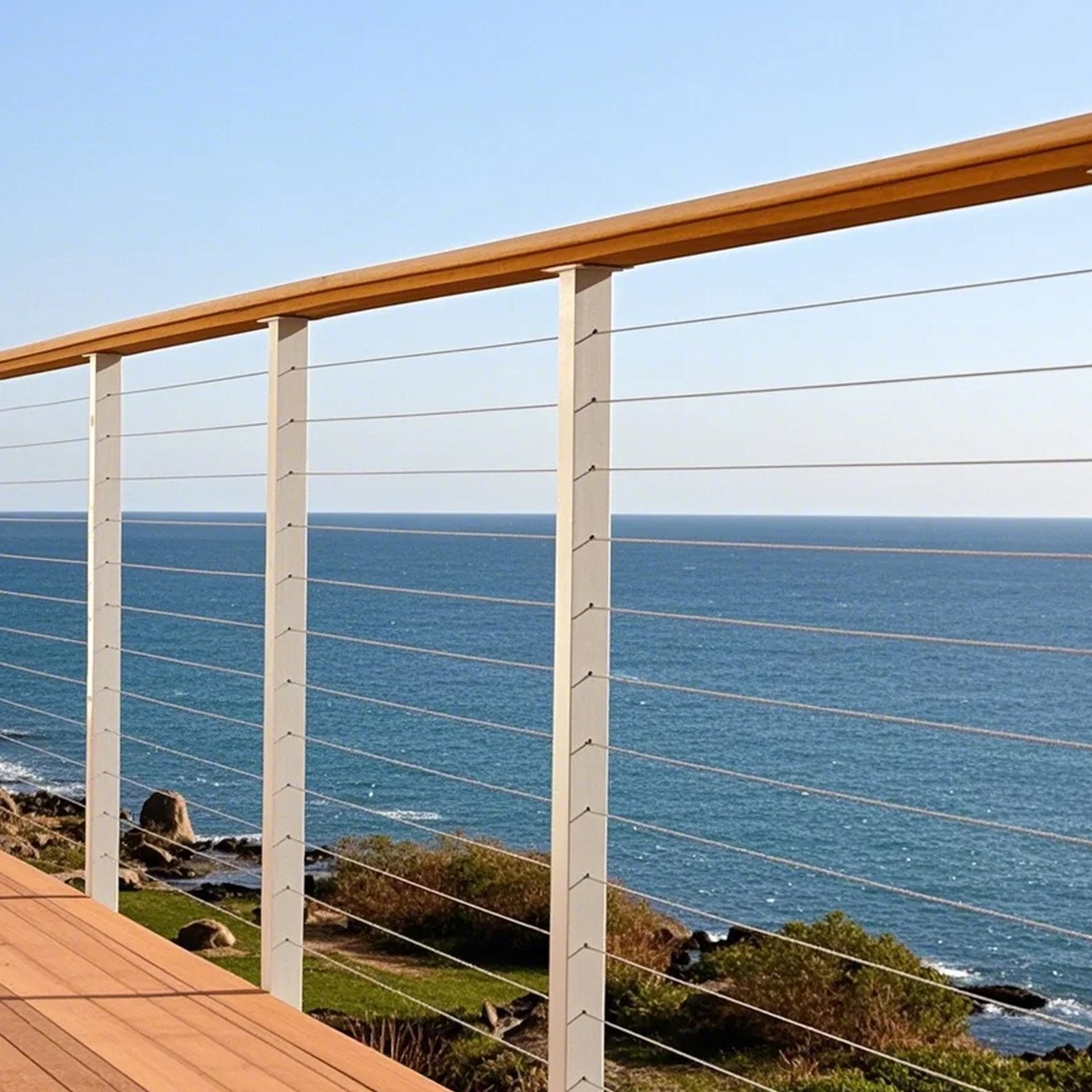 Durable 1/16" 330 ft 304 Stainless Steel Wire Rope Kit - 450 lbs Strength, Marine Aircraft Grade for Handrail, Stair, Decking, Fence, Outdoor Use with 80 Sleeves & 20 Thimbles