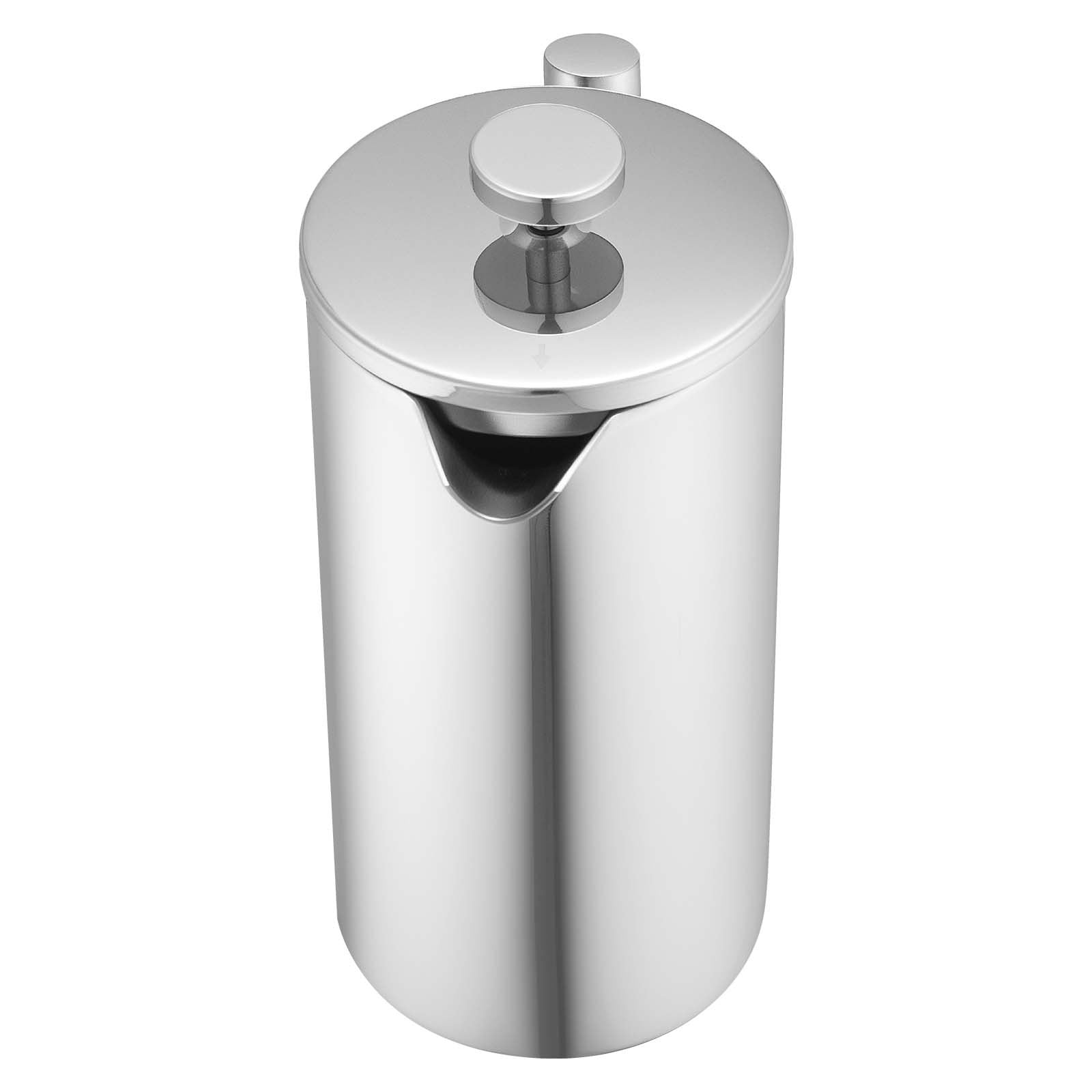 Stainless Steel French Press Coffee & Tea Maker, 51oz 1.5L, Double Wall Insulated, Precision Filter, Ideal for Camping, Travel, Home, Kitchen, Silver