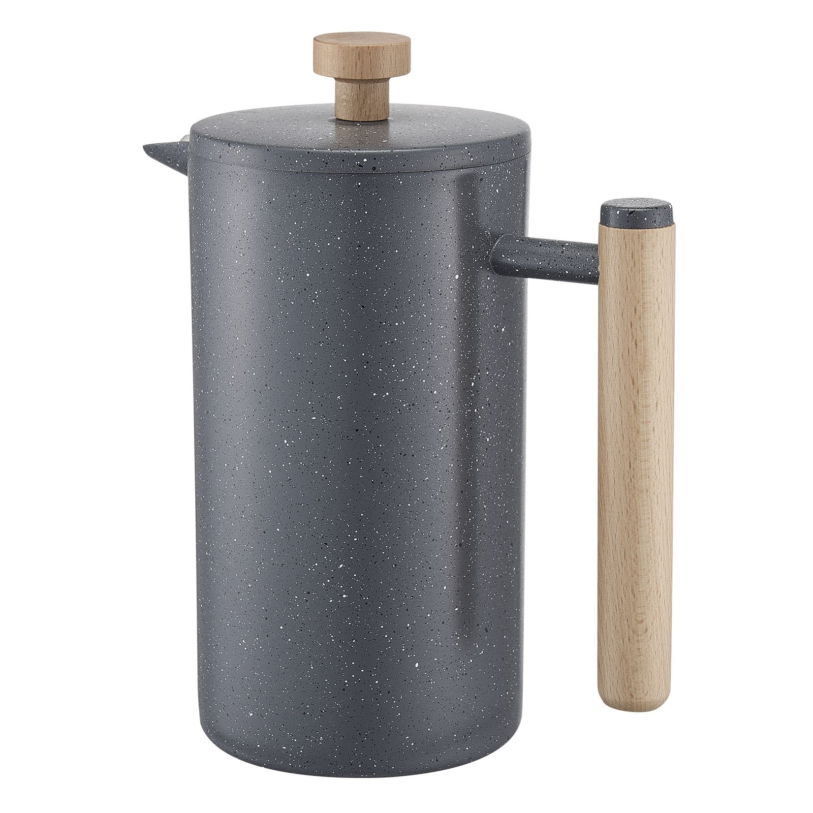 Elegant 34 Oz Stainless Steel French Press Coffee & Tea Maker - Double Wall Insulated, Precision Filtration for Home, Camping, Travel, Kitchen - Black