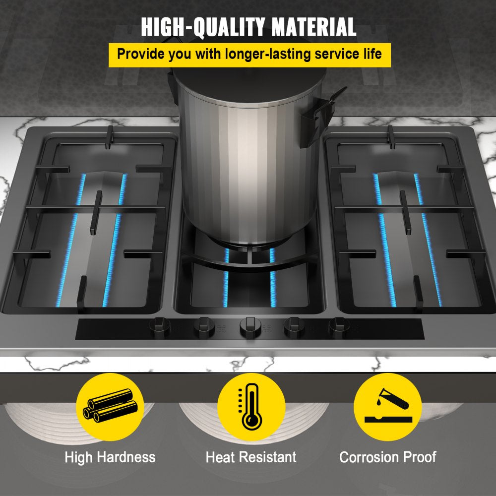 Set of 4 Stainless Steel BBQ Grill Burners for Premium Gas Grills with 16.1" Length for Even Heat Distribution