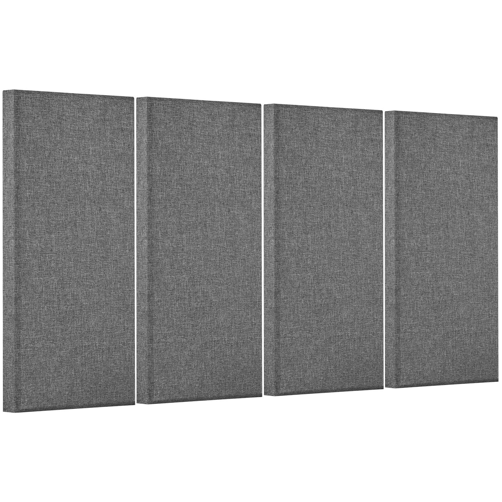 Acoustic Panels 4-Pack, 2" Thick Gray Fiberglass Soundproof Boards, Self-Adhesive for Studio, Office, Home Theater, Meeting Room, Easy & Aesthetic Sound Absorption Solution