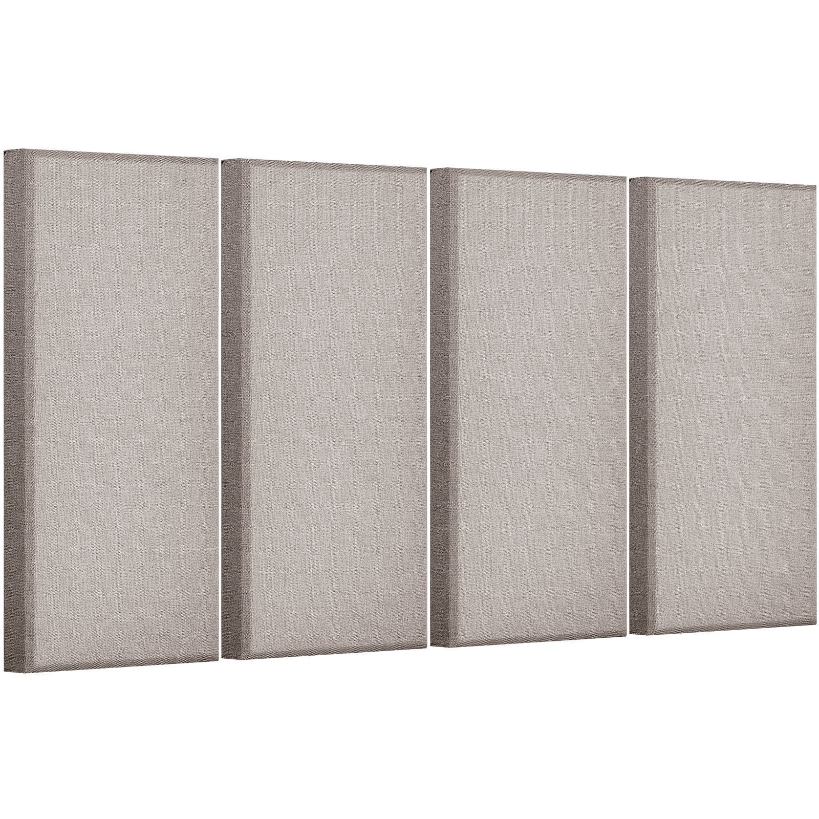 Acoustic Panels 4-Pack - 2" Thick, 23.6"x11.8" Soundproof Fiberglass Boards with 3M Self-Adhesive for Studios, Offices, Home Theaters, Camel Color
