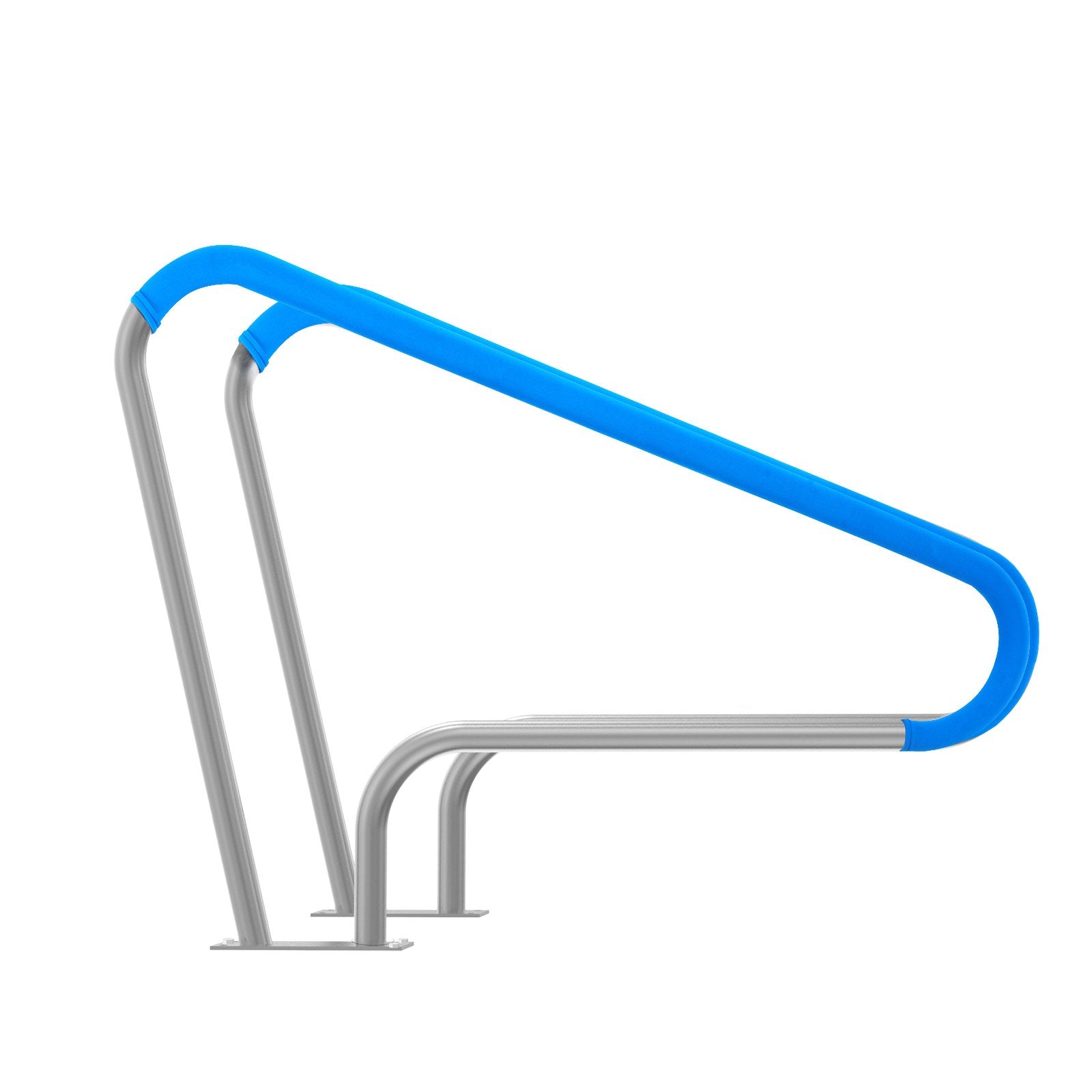 Dual Stainless Steel Pool Handrail Set, 48x36in with Base Plate, Rust-Proof Safety Railing & Grip Cover for Indoor/Outdoor Decks and Spas, 250 lbs Capacity