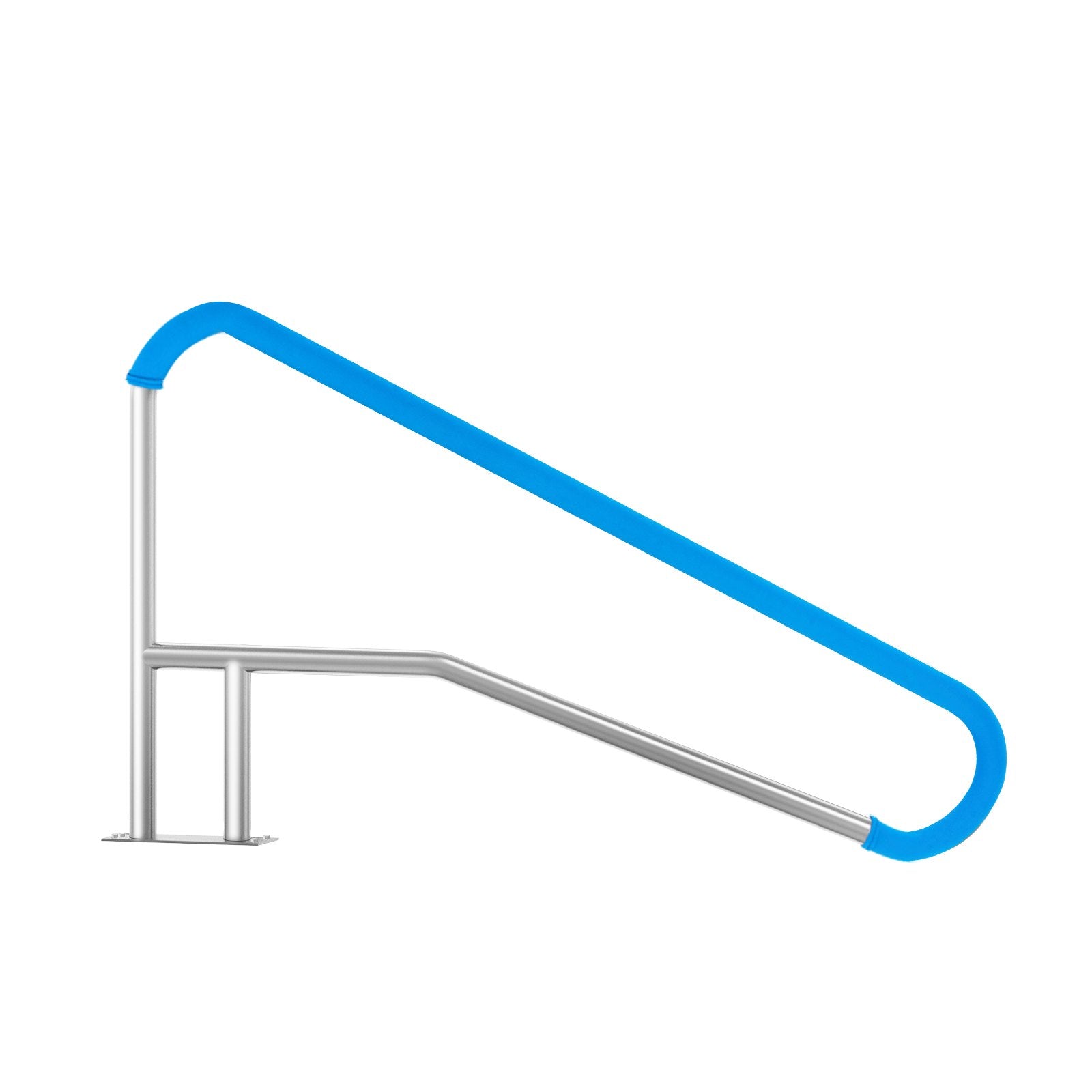 Stainless Steel Pool Handrail 54"x36" - Indoor/Outdoor Safety Railing with Rust-Proof Grab Bar, Grip Cover & Accessories for Pools & Spas