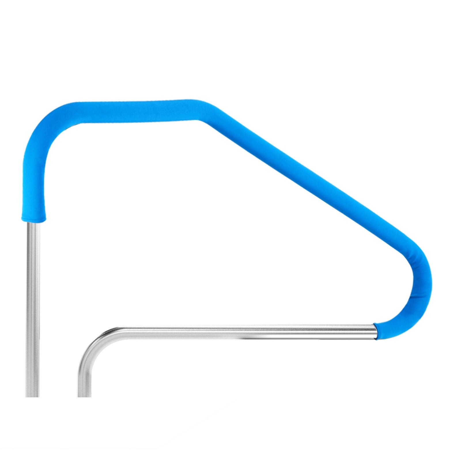 Stainless Steel Pool Handrail with Durable Blue Grip - 46x37 Inch Rust-Proof Safety Grab Bar for Indoor/Outdoor Pools, Decks, Spas