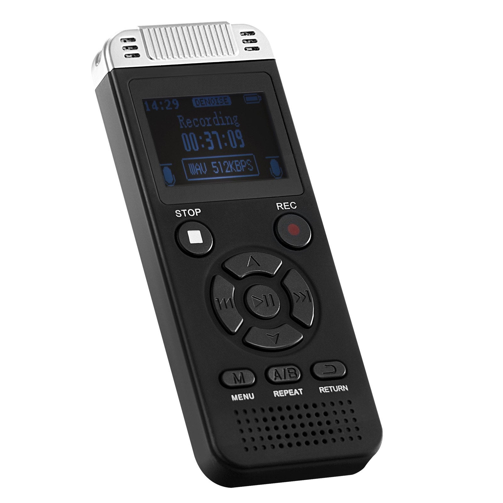 128GB Voice Activated Digital Recorder with 8730 Hours Storage, Password Protection, Noise Cancellation, Ideal for Lectures and Meetings