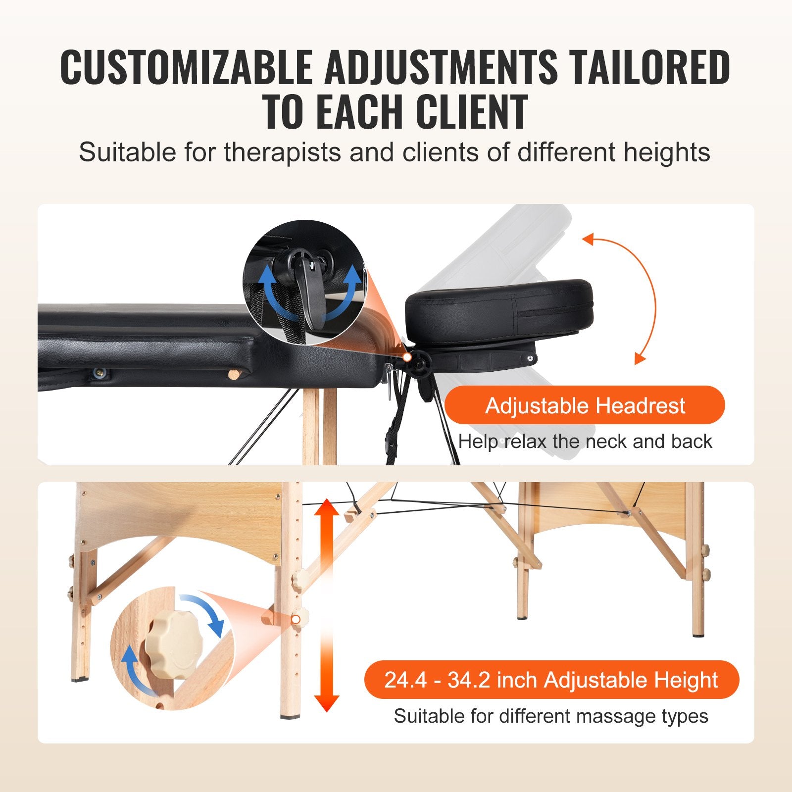 Portable 28" Massage Table with Adjustable Height, Headrest, Armrests, and Carrying Bag – Ideal for Salon, Spa, Tattoo & Beauty Use, 600 lbs Capacity