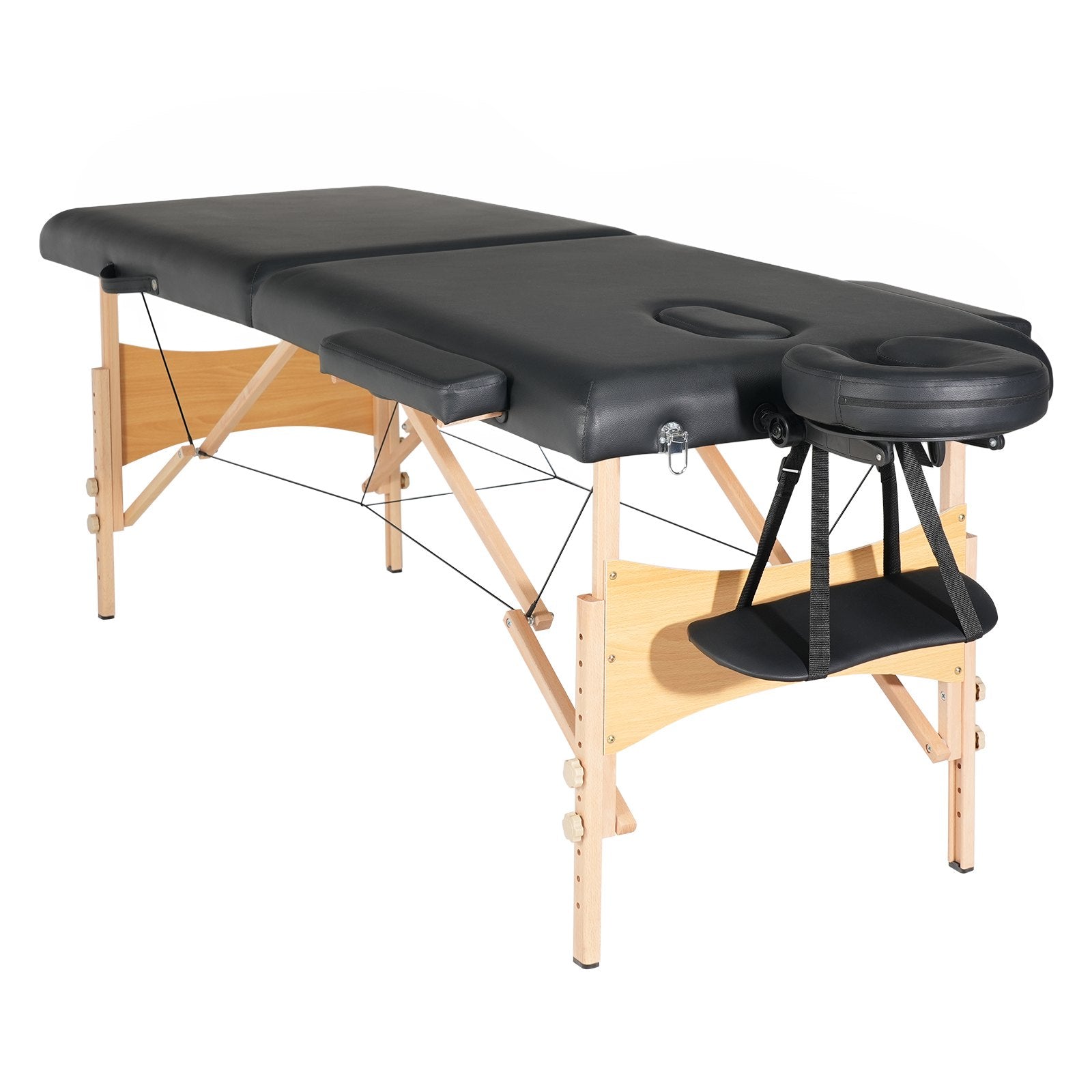Portable 28" Massage Table with Adjustable Height, Headrest, Armrests, and Carrying Bag – Ideal for Salon, Spa, Tattoo & Beauty Use, 600 lbs Capacity