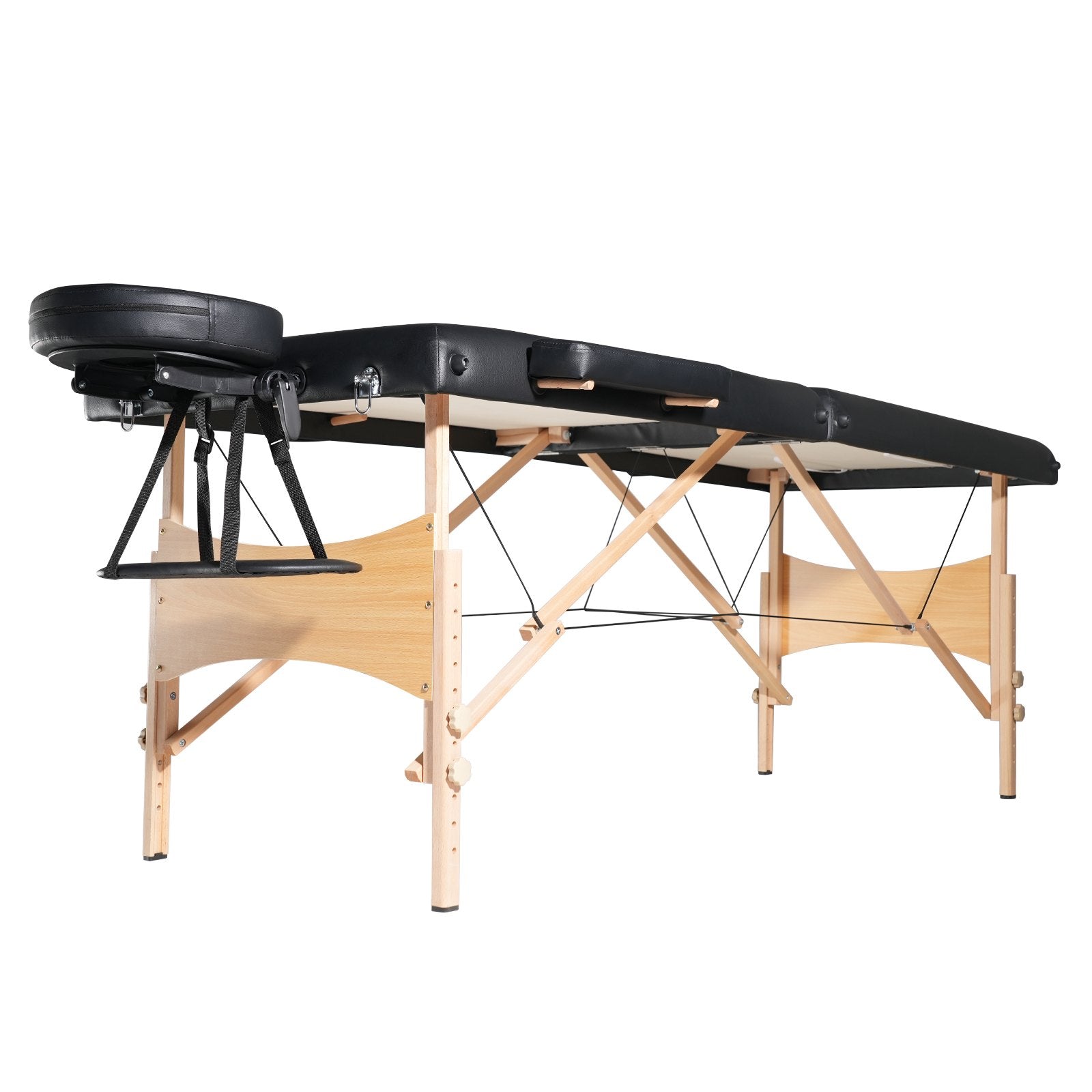Portable 28" Massage Table with Adjustable Height, Headrest, Armrests, and Carrying Bag – Ideal for Salon, Spa, Tattoo & Beauty Use, 600 lbs Capacity