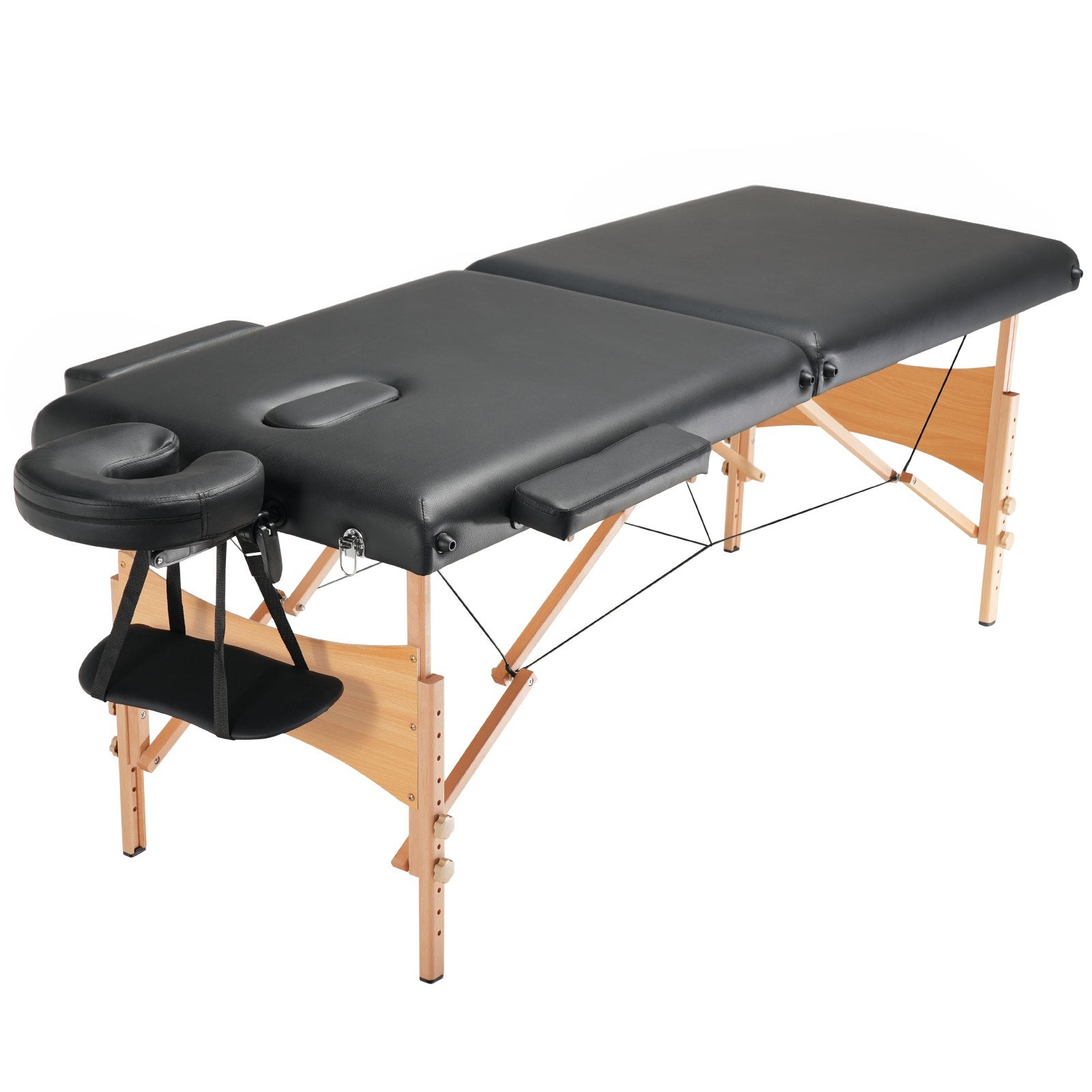 Portable 28" Massage Table with Adjustable Height, Headrest, Armrests, and Carrying Bag – Ideal for Salon, Spa, Tattoo & Beauty Use, 600 lbs Capacity