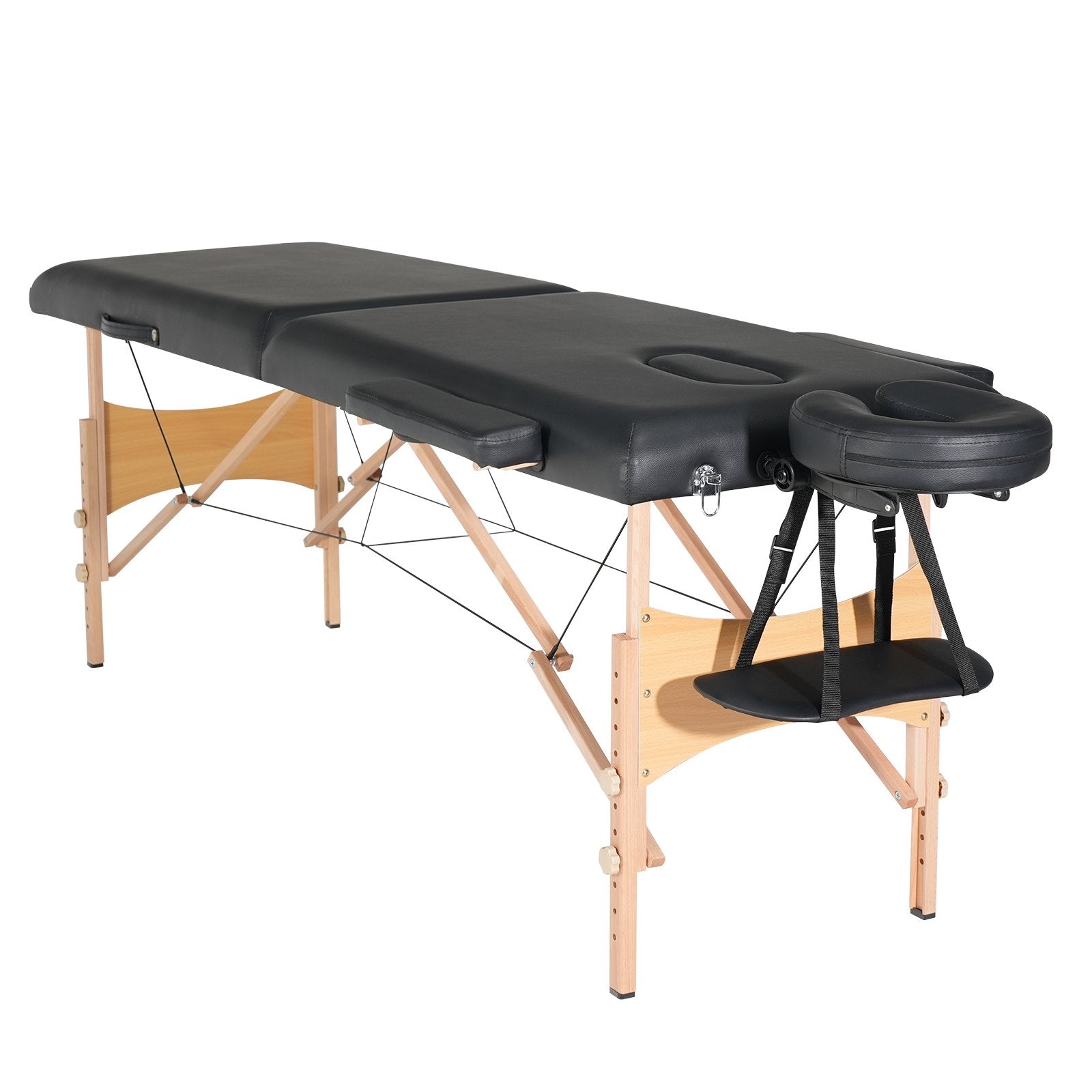 Compact & Adjustable Portable Massage Table with Headrest, Armrests, Hand Pallet, Carry Bag - Ideal for Salon, Spa, Tattoo, 600 lbs Capacity
