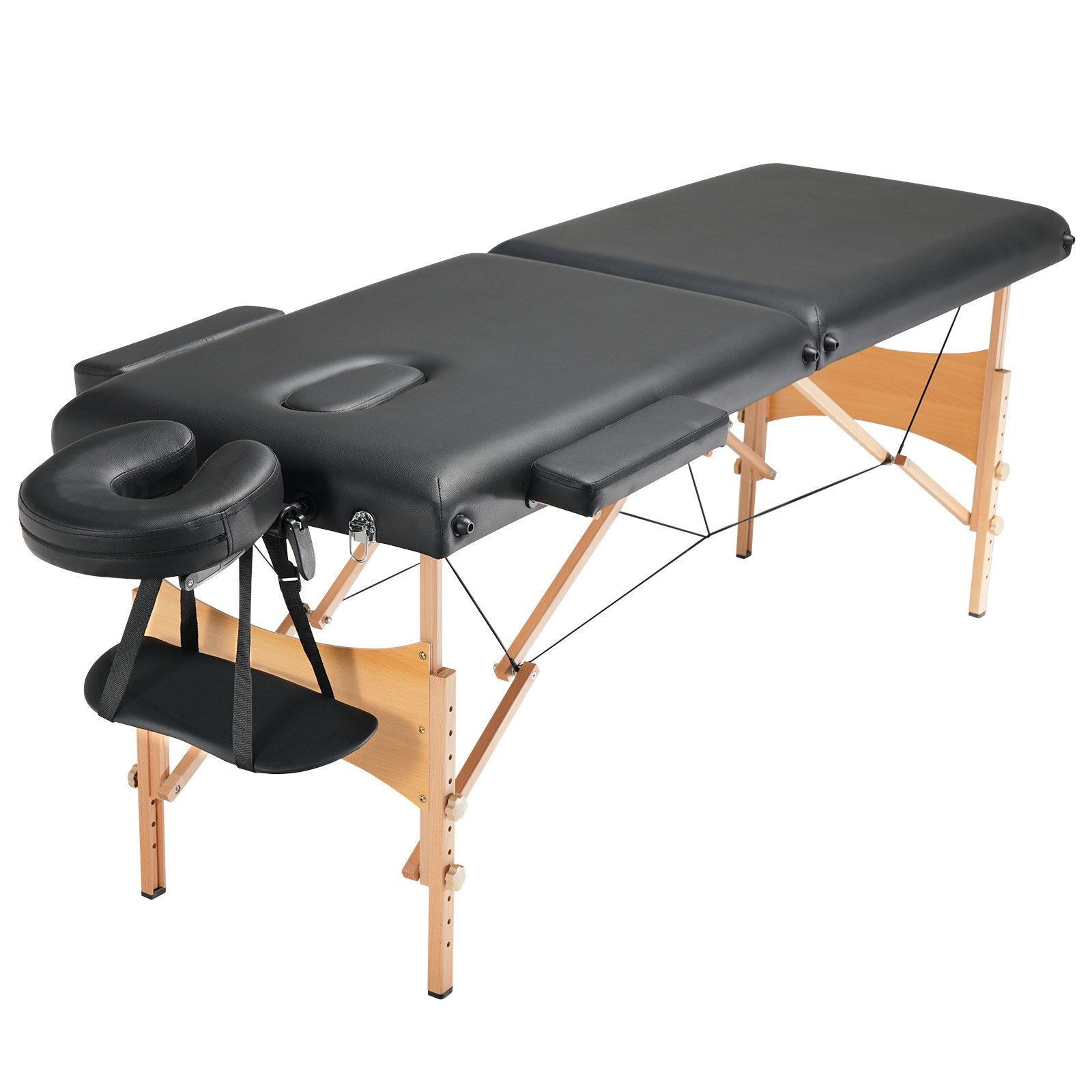 Compact & Adjustable Portable Massage Table with Headrest, Armrests, Hand Pallet, Carry Bag - Ideal for Salon, Spa, Tattoo, 600 lbs Capacity